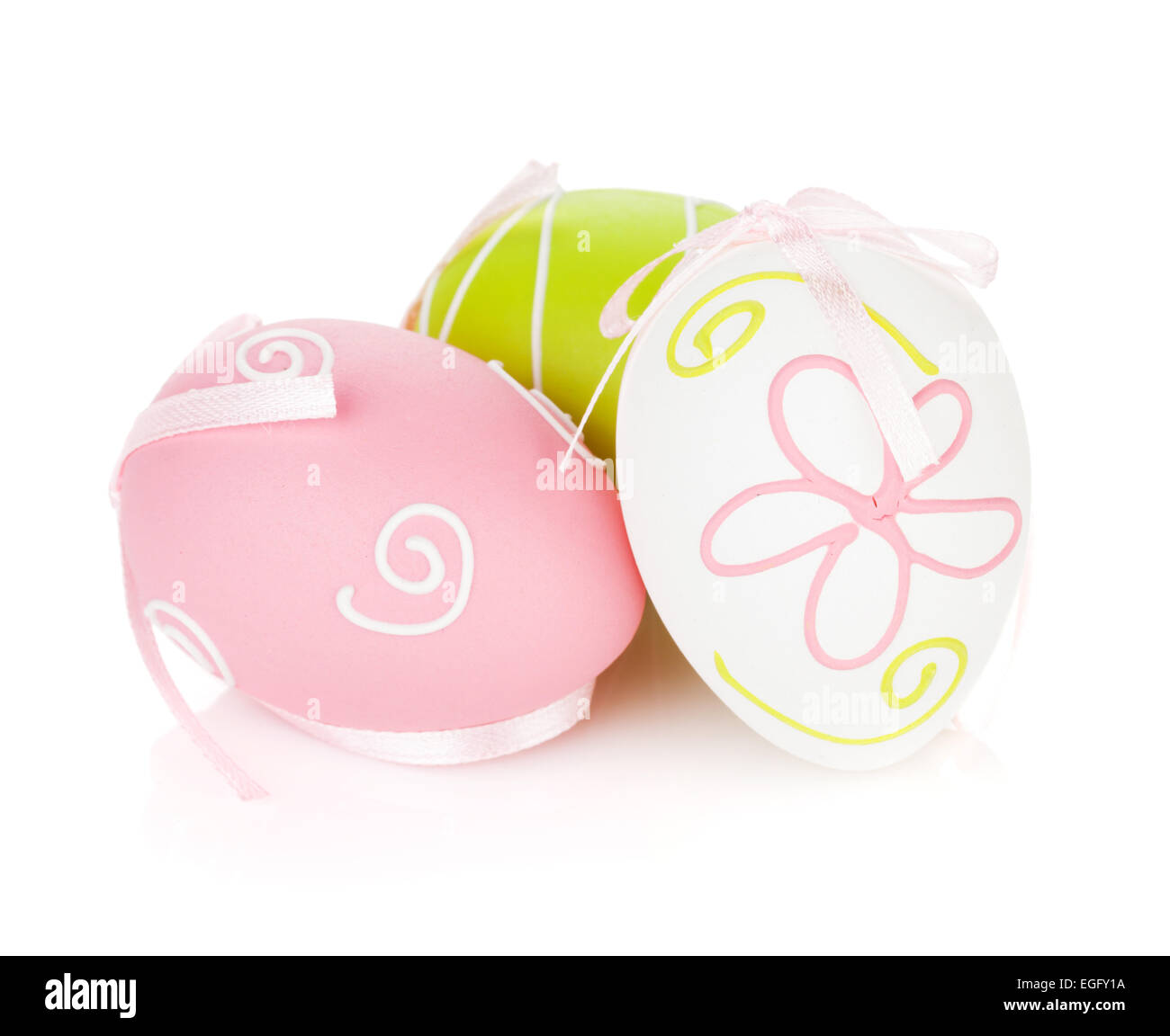 Colorful easter eggs. Isolated on white background Stock Photo - Alamy