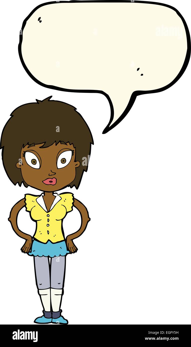 cartoon pretty girl with speech bubble Stock Vector Image & Art - Alamy
