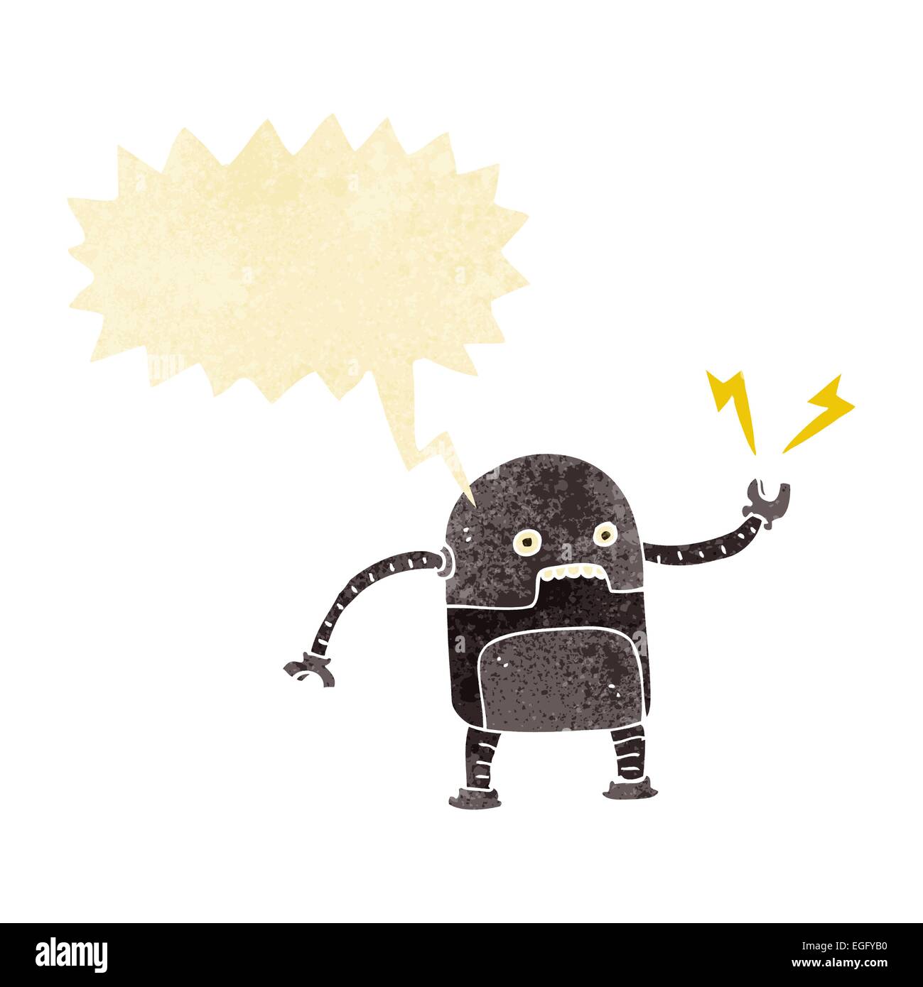 funny cartoon robot with speech bubble Stock Vector Image & Art - Alamy