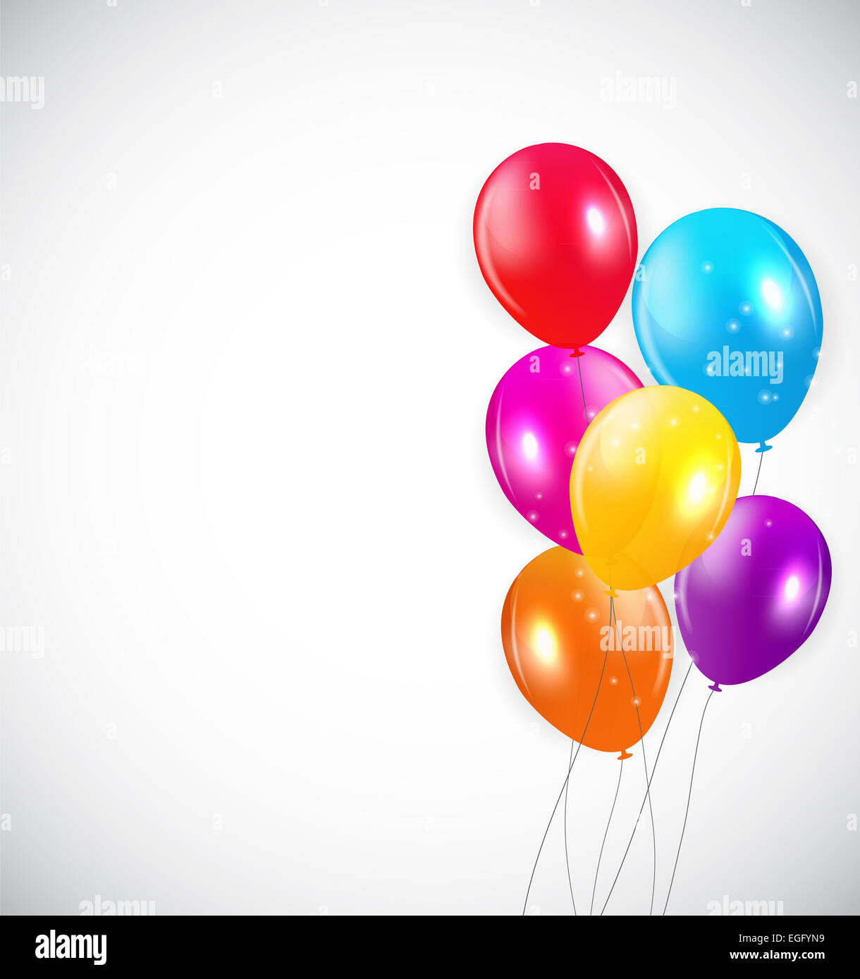 Set of Colored Balloons, Vector Illustration Stock Photo - Alamy