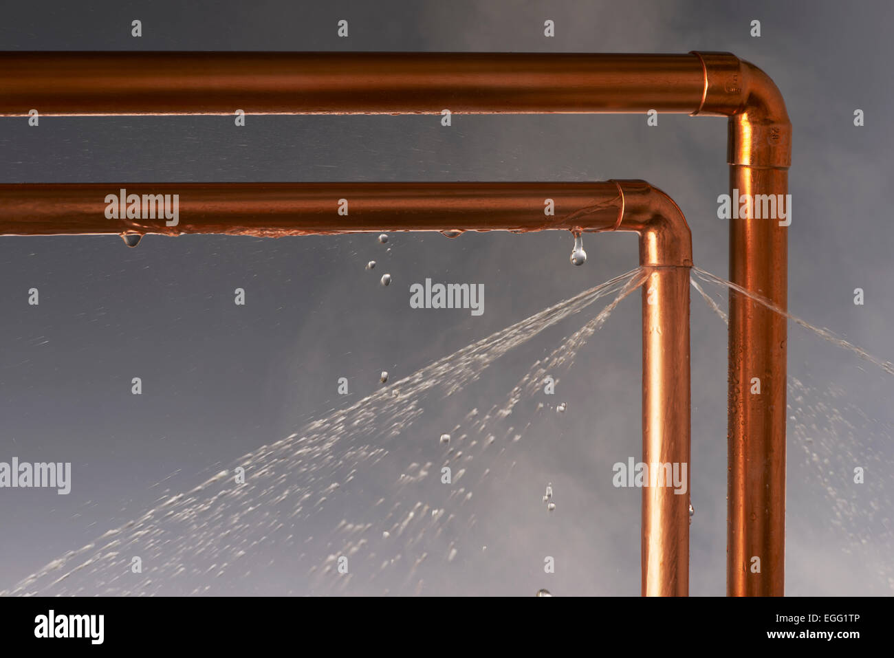 Leaking Burst Pipes Stock Photo Alamy