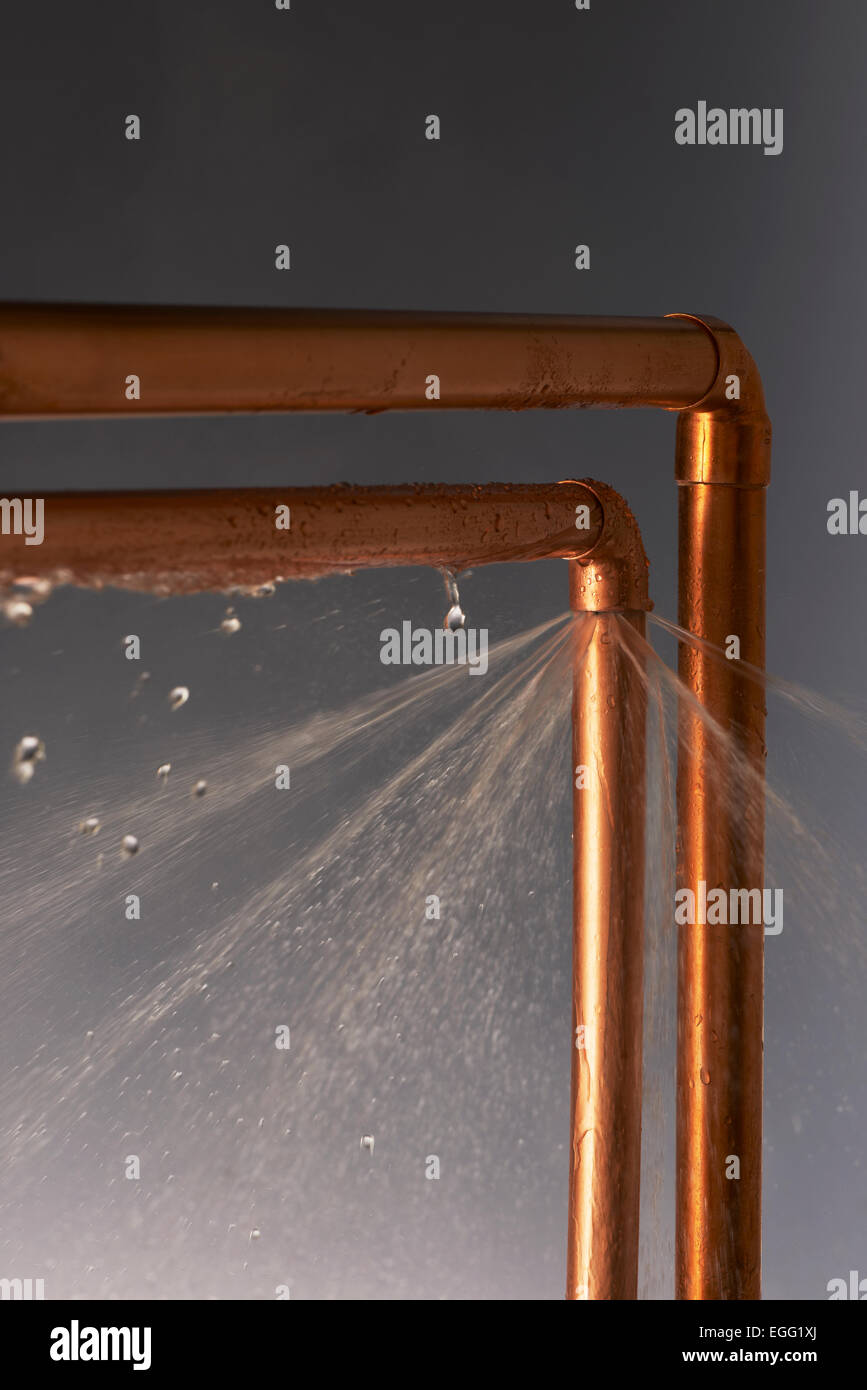 Leaking Burst Pipes Stock Photo Alamy