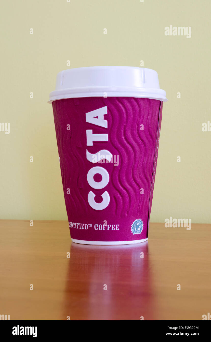 Cup of Costa Coffee With Plastic Lid Stock Photo Alamy
