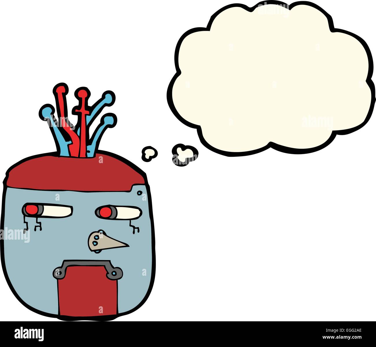 cartoon gold robot head with thought bubble Stock Vector Image & Art ...