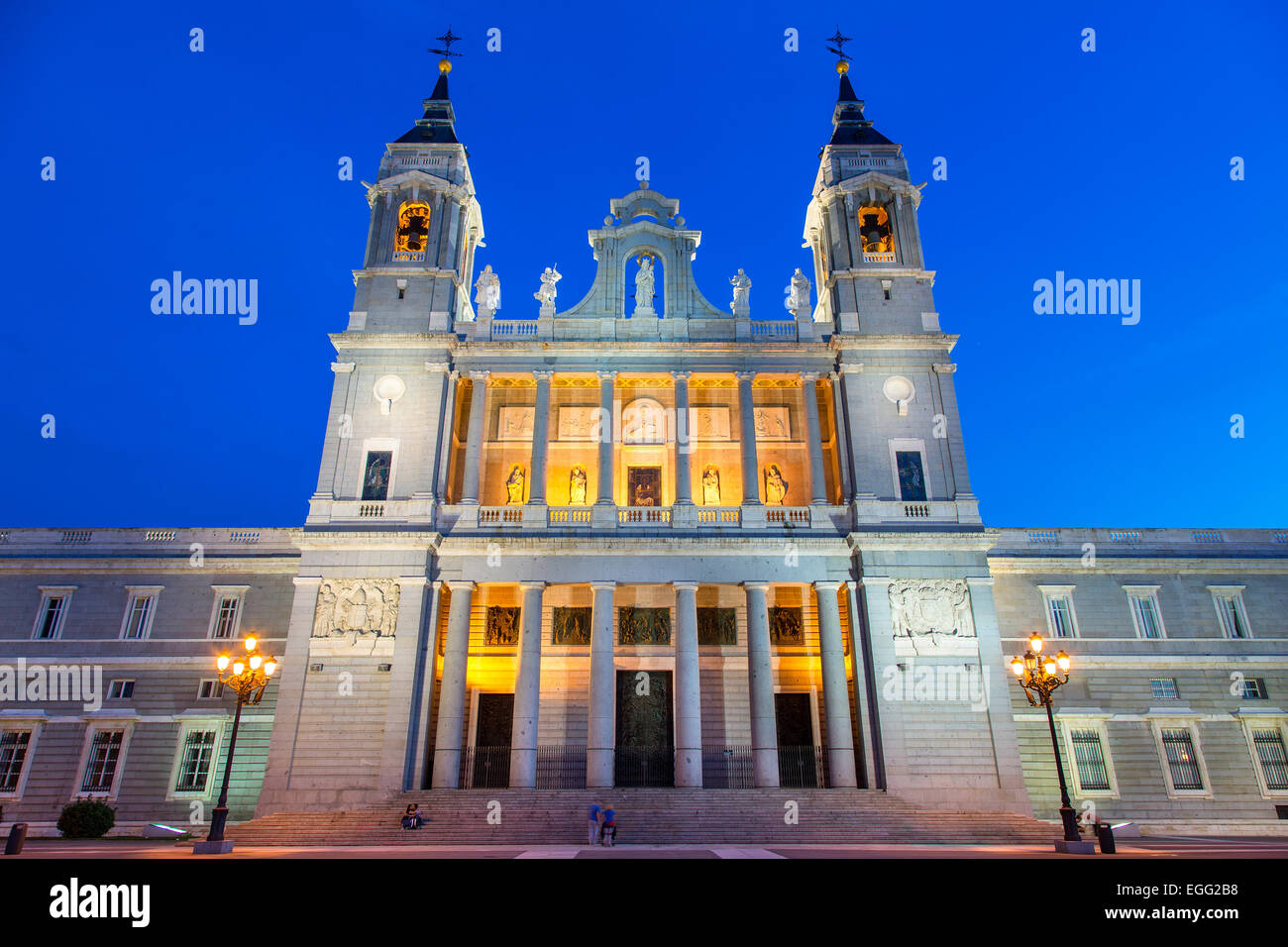 The landmark Almudena Cathedral in central Madrid Stock Photo