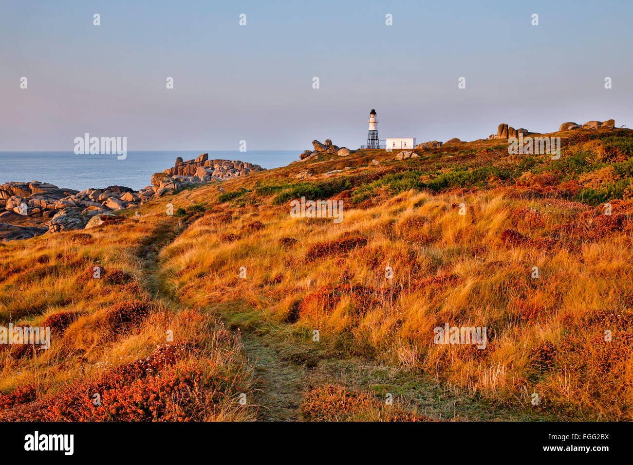Peninnis; Lighthouse St Mary's Isles of Scilly; UK Stock Photo