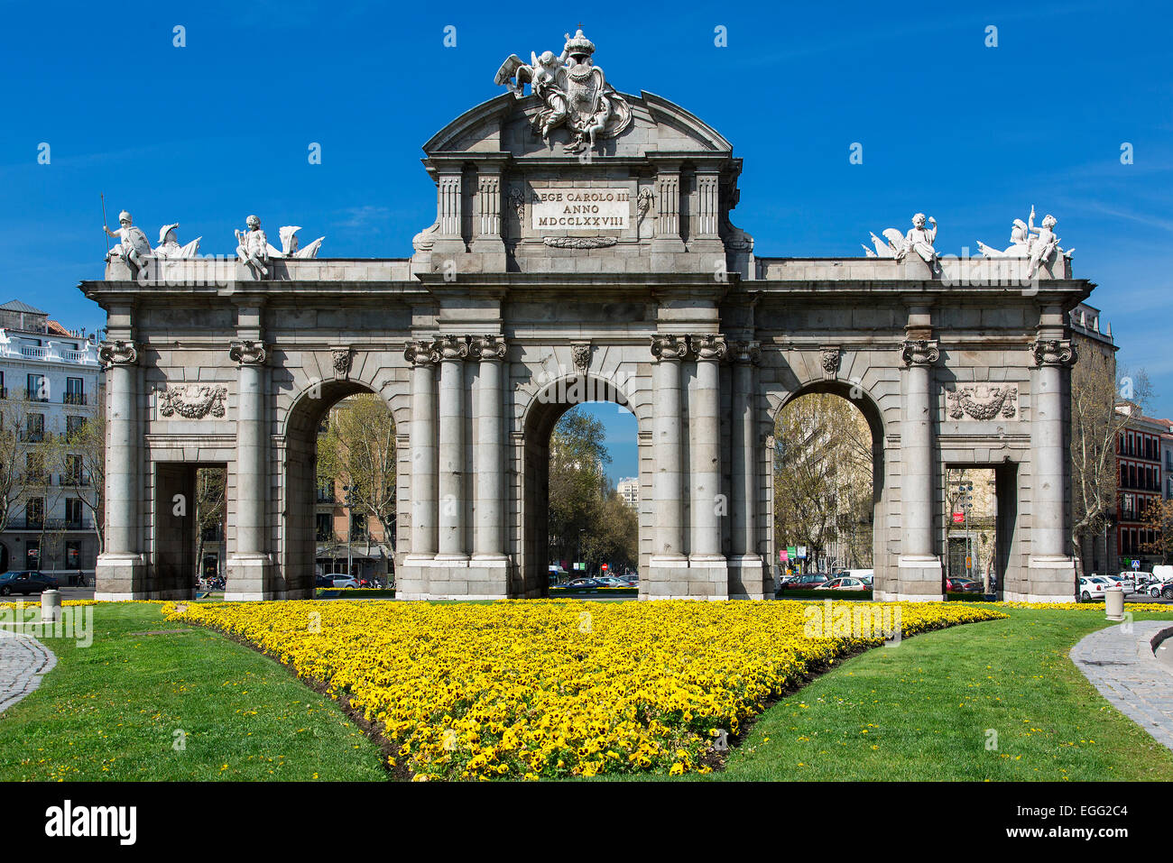 Madrid Alcala Arch Stock Photo