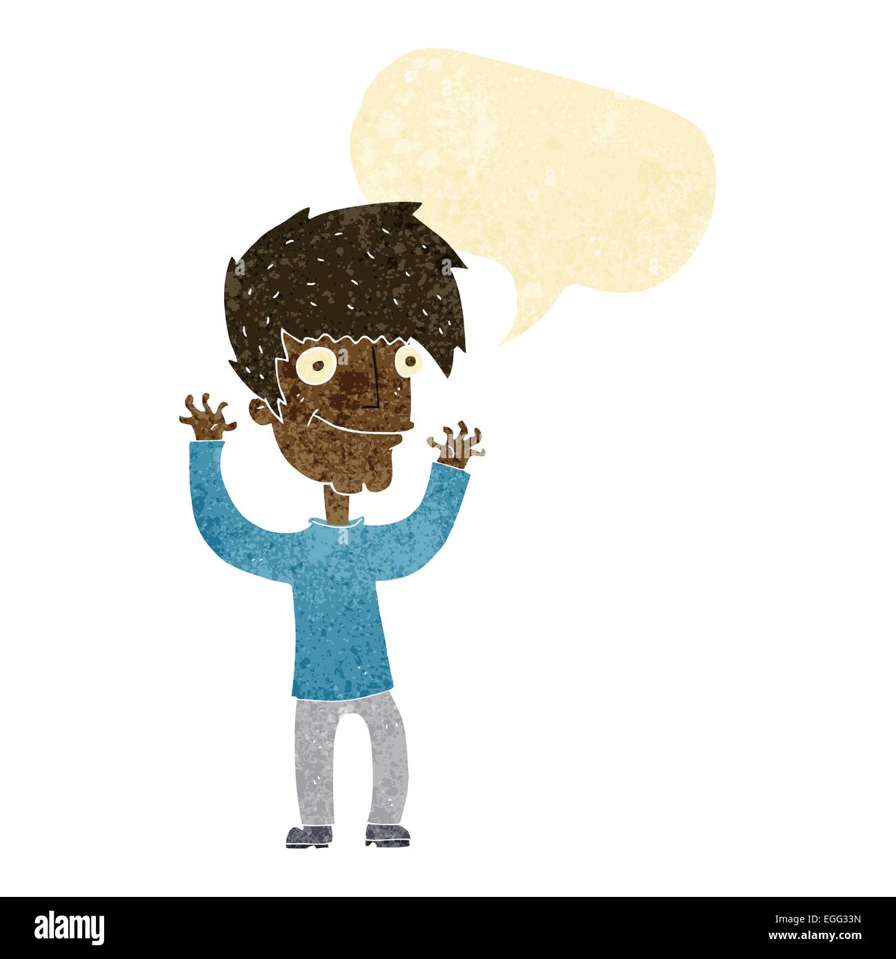 cartoon man waving arms with speech bubble Stock Vector Image & Art - Alamy