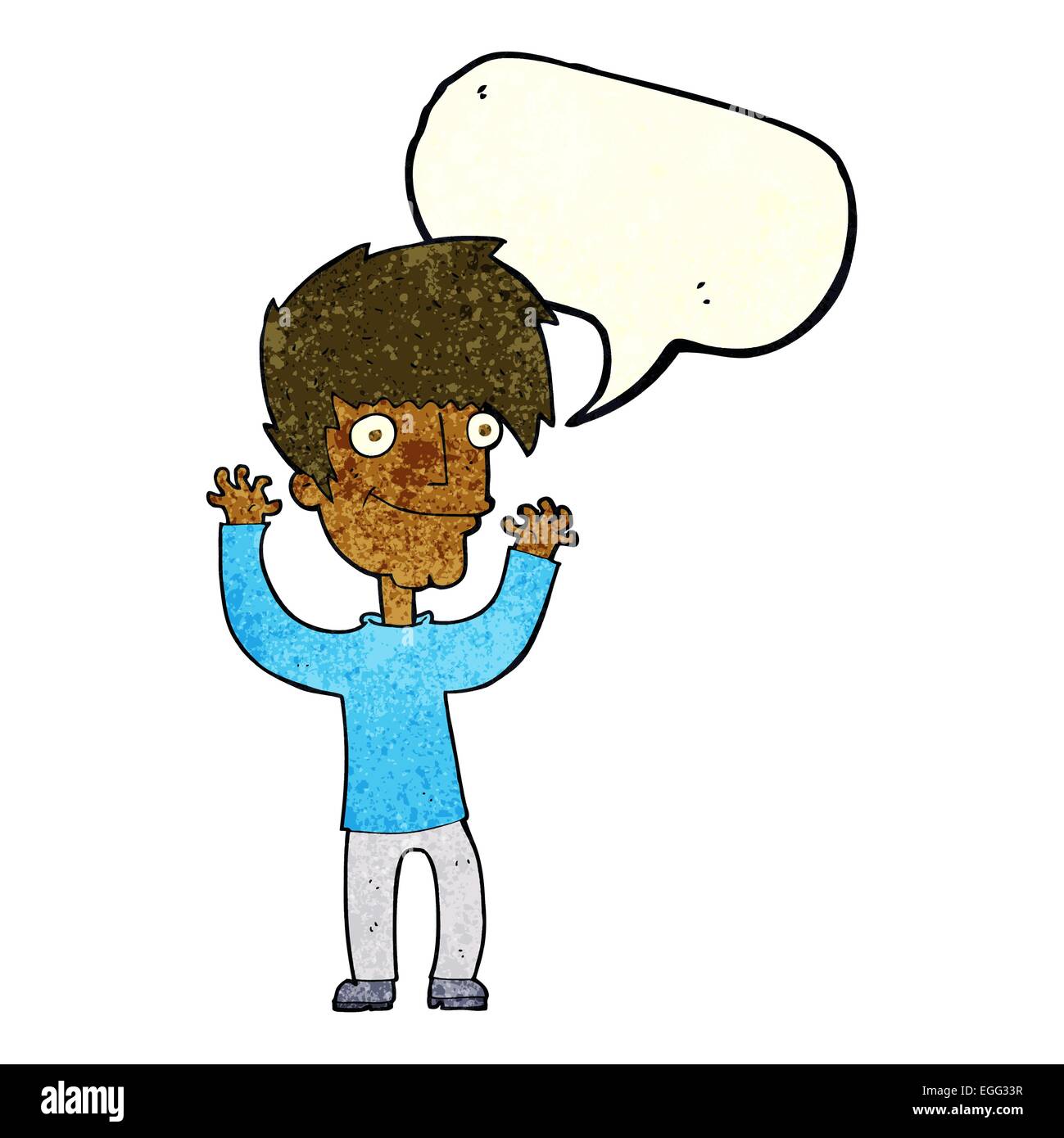 cartoon man waving arms with speech bubble Stock Vector Image & Art - Alamy