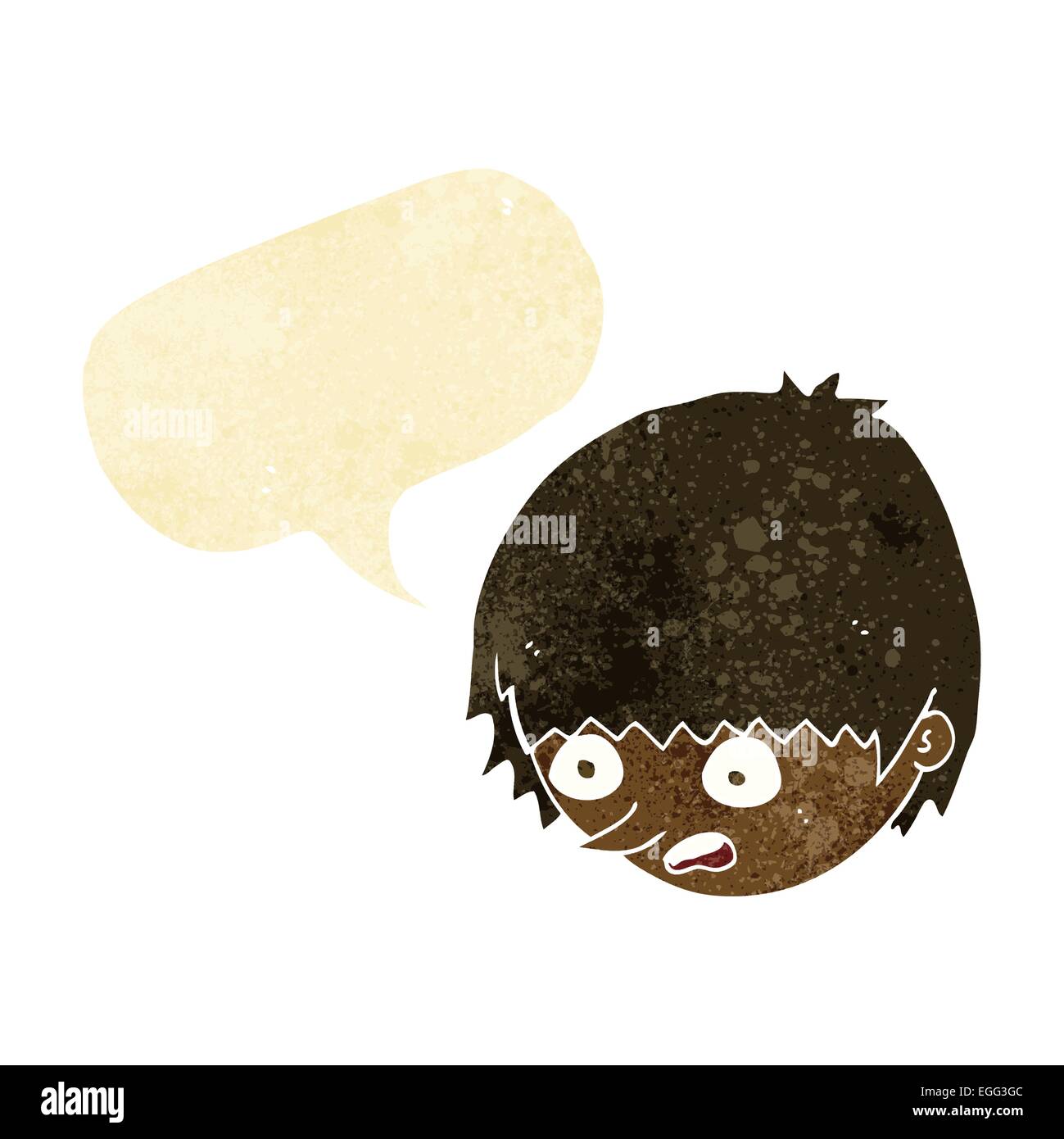 Cartoon face surprised dumbfounded feelings - color vector clipart