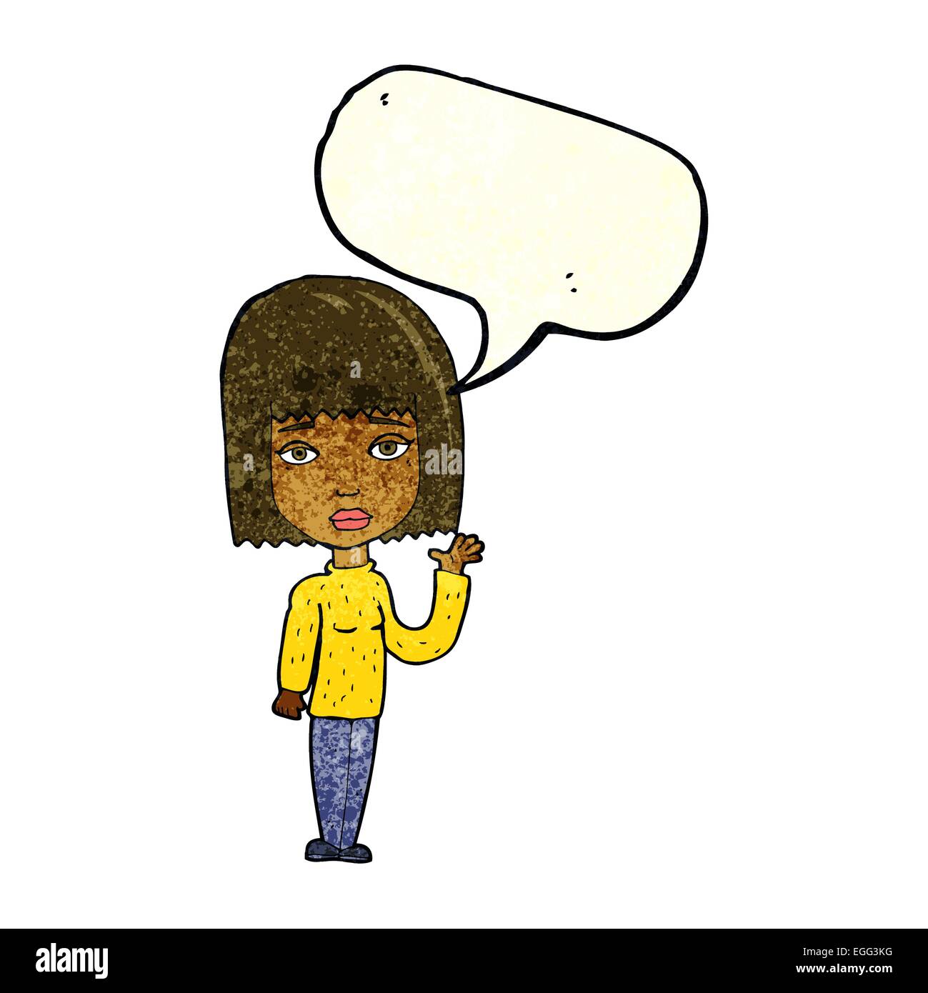 cartoon woman waving with speech bubble Stock Vector Image & Art - Alamy