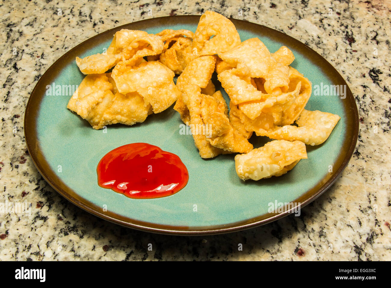 Fried Wontons Sweet and Sour 4 Stock Photo Alamy