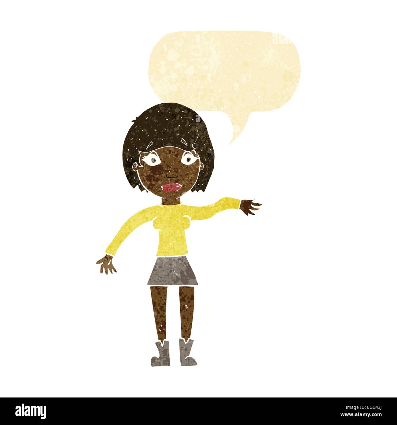 cartoon surprised woman with speech bubble Stock Vector Image & Art - Alamy