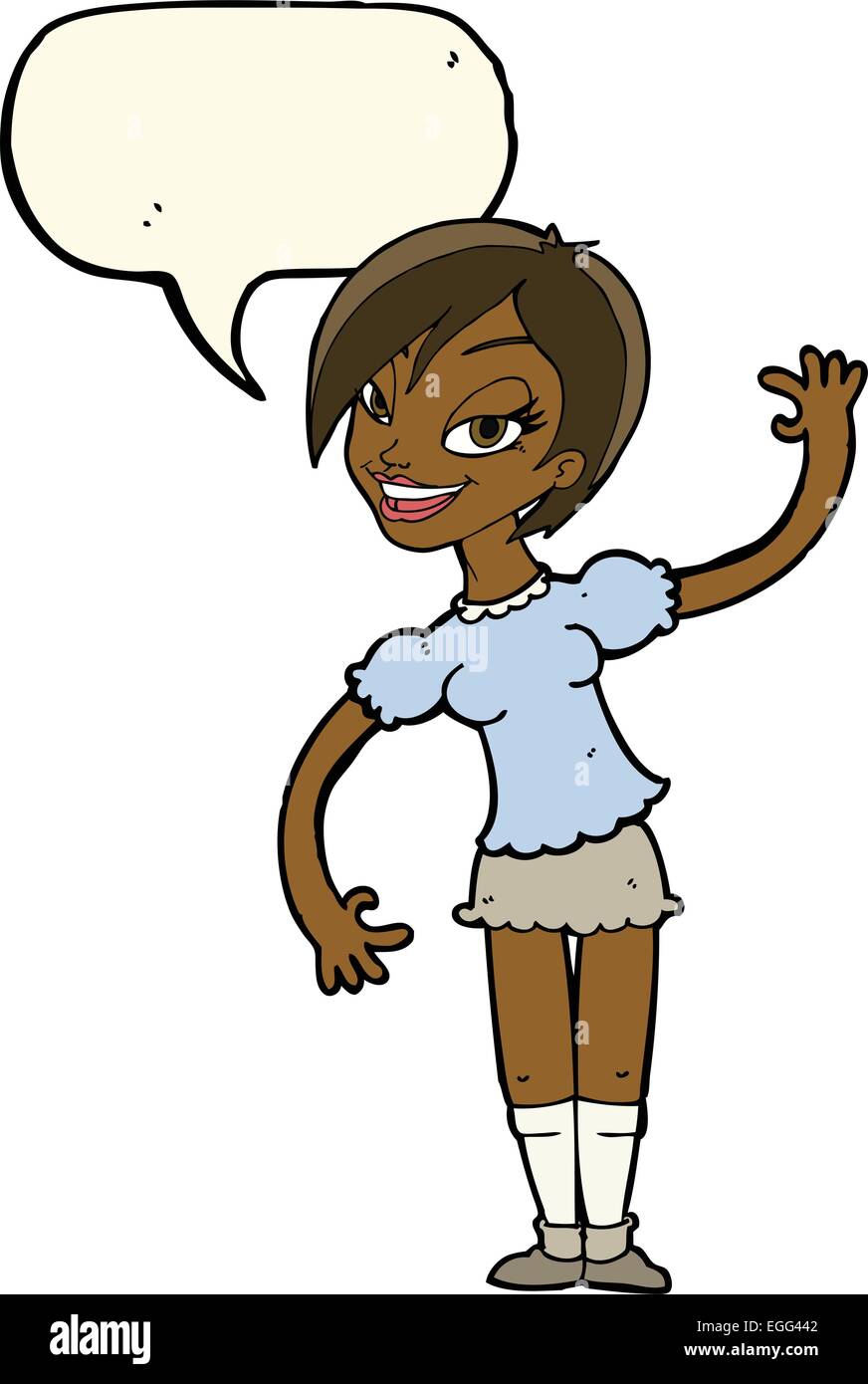 Cartoon girl waving bubble hi-res stock photography and images - Alamy