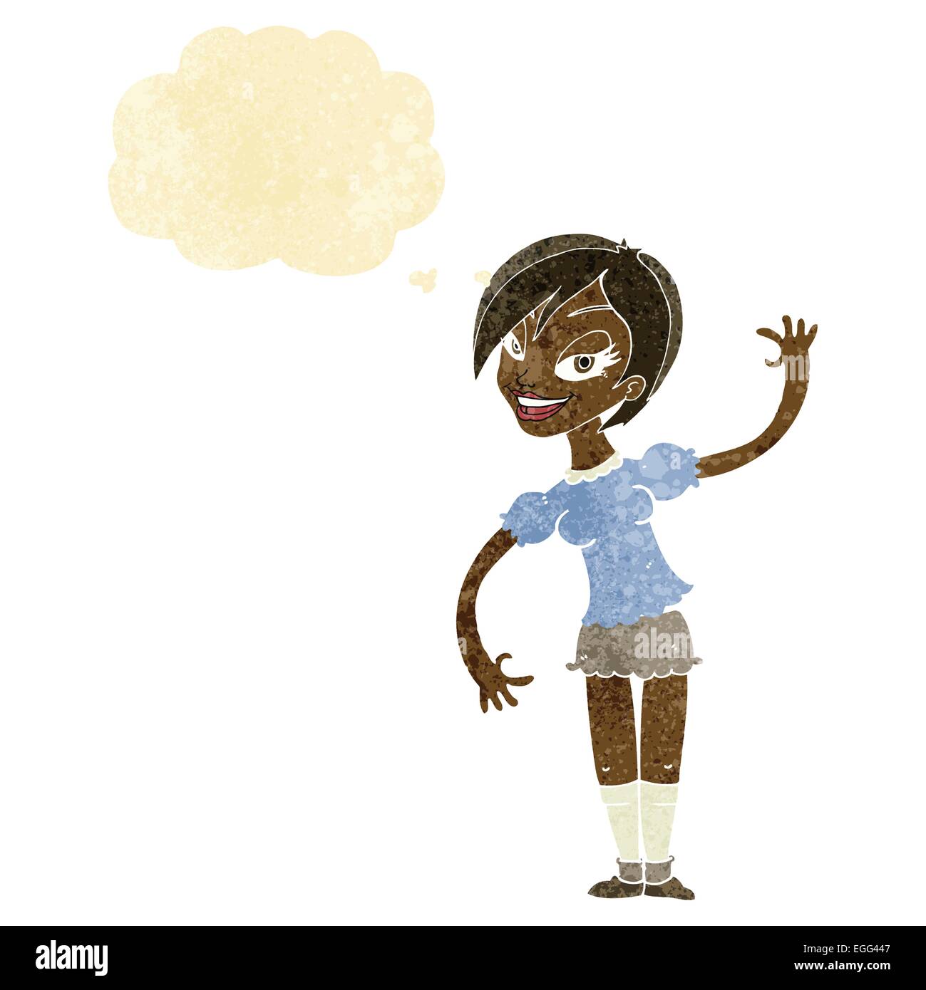 Cartoon girl waving bubble hi-res stock photography and images - Alamy