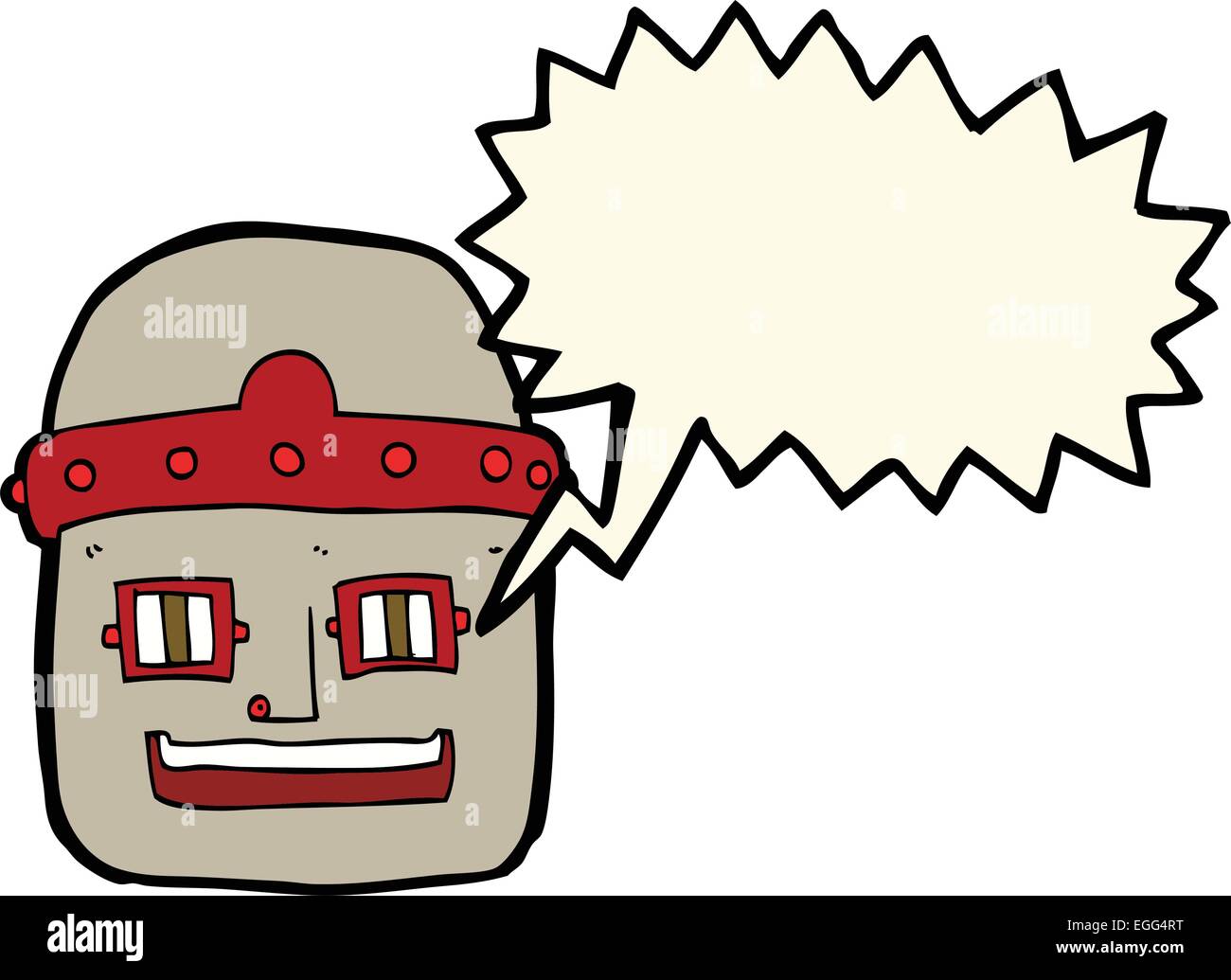 cartoon robot head with speech bubble Stock Vector Image & Art - Alamy
