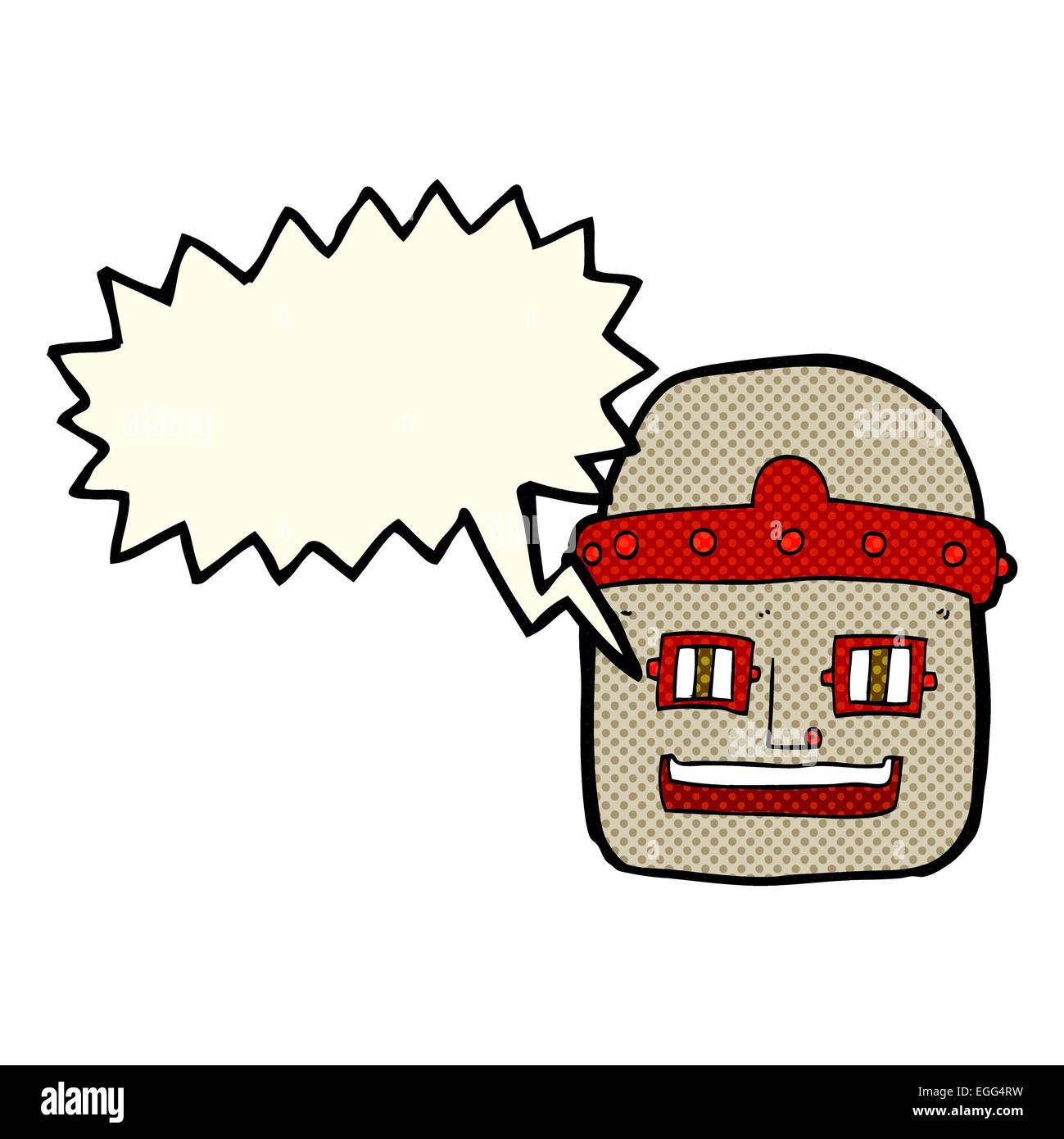 cartoon robot head with speech bubble Stock Vector Image & Art - Alamy