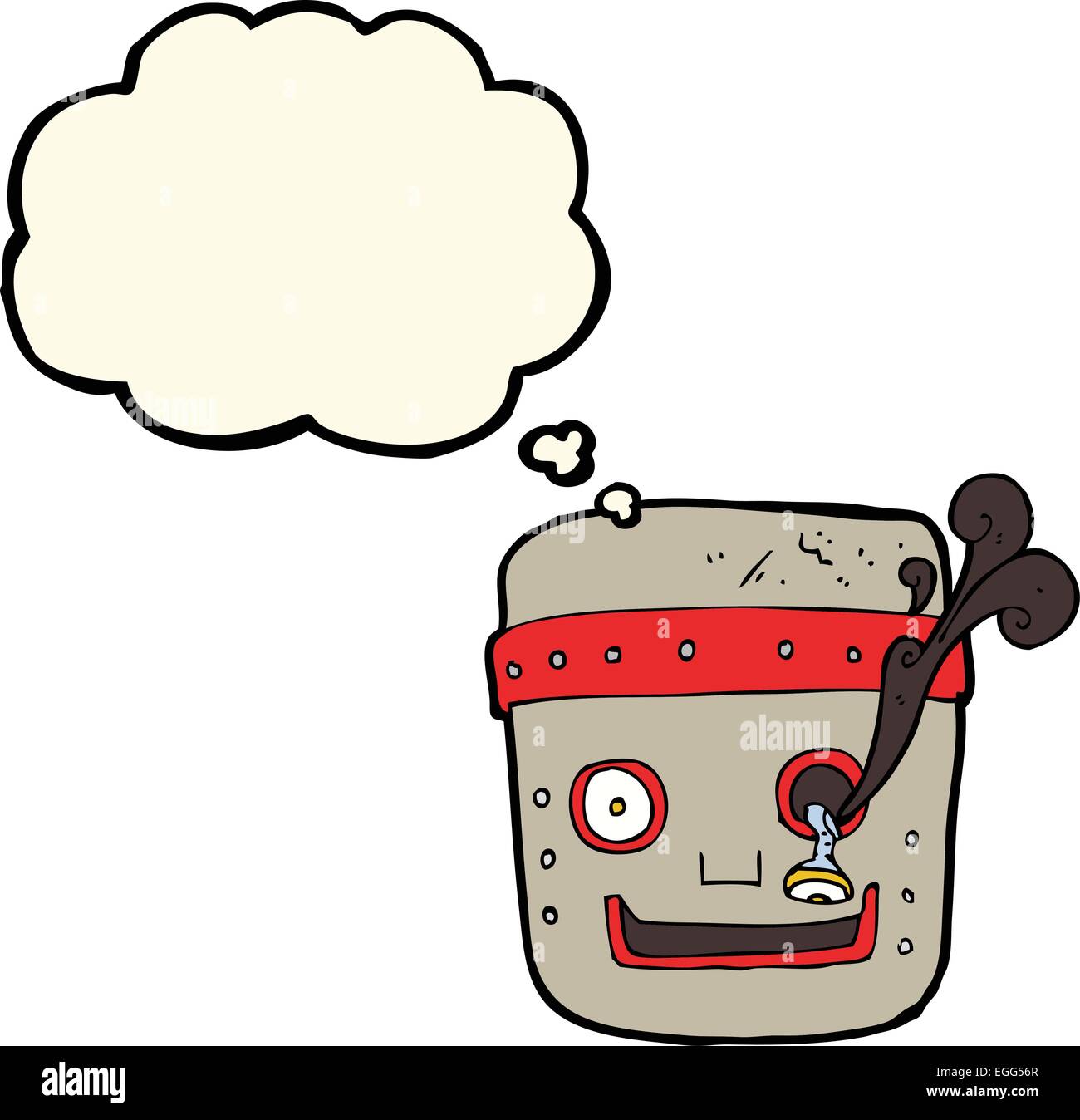cartoon robot head with thought bubble Stock Vector Image & Art - Alamy