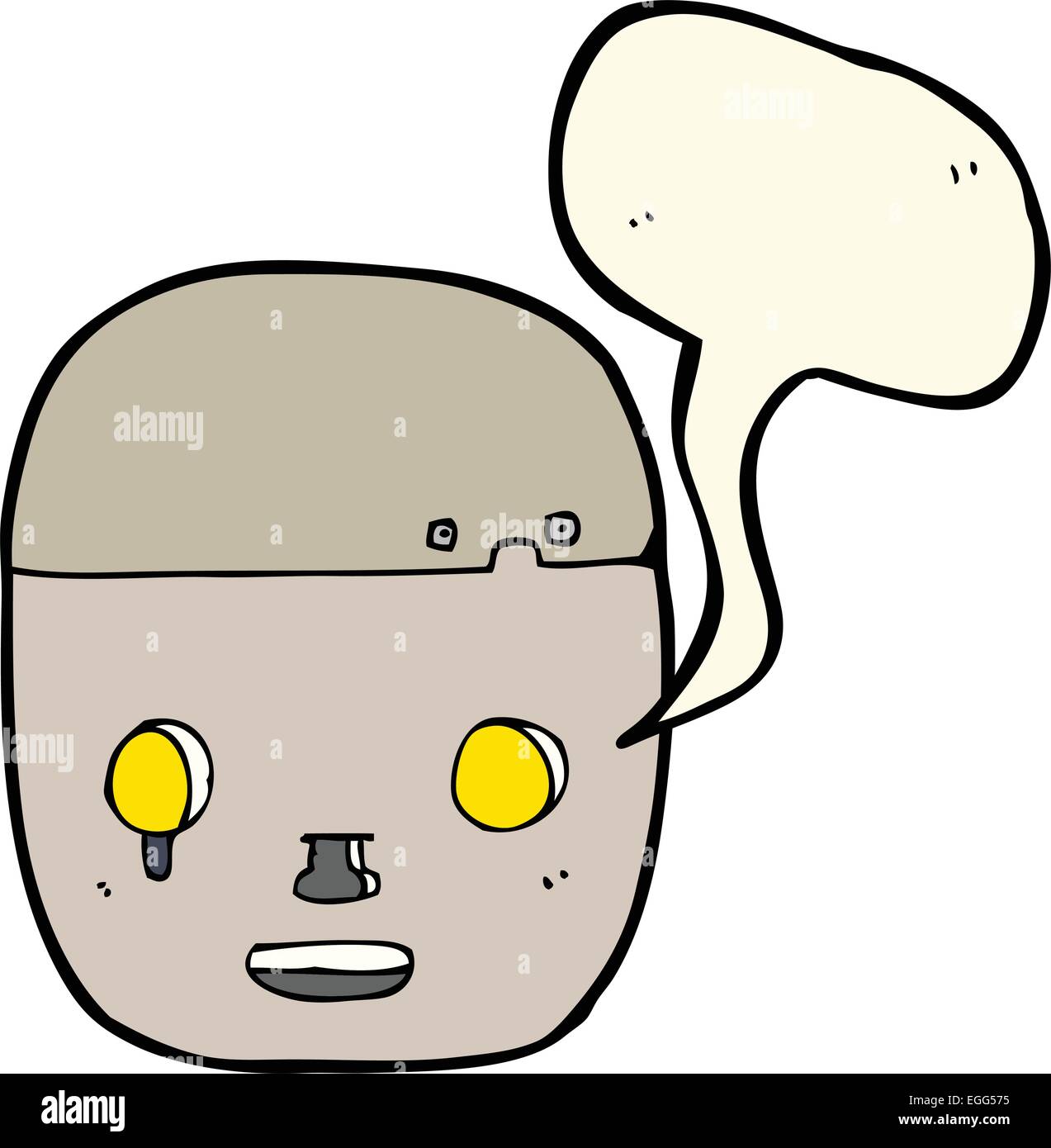 cartoon robot head with speech bubble Stock Vector Image & Art - Alamy