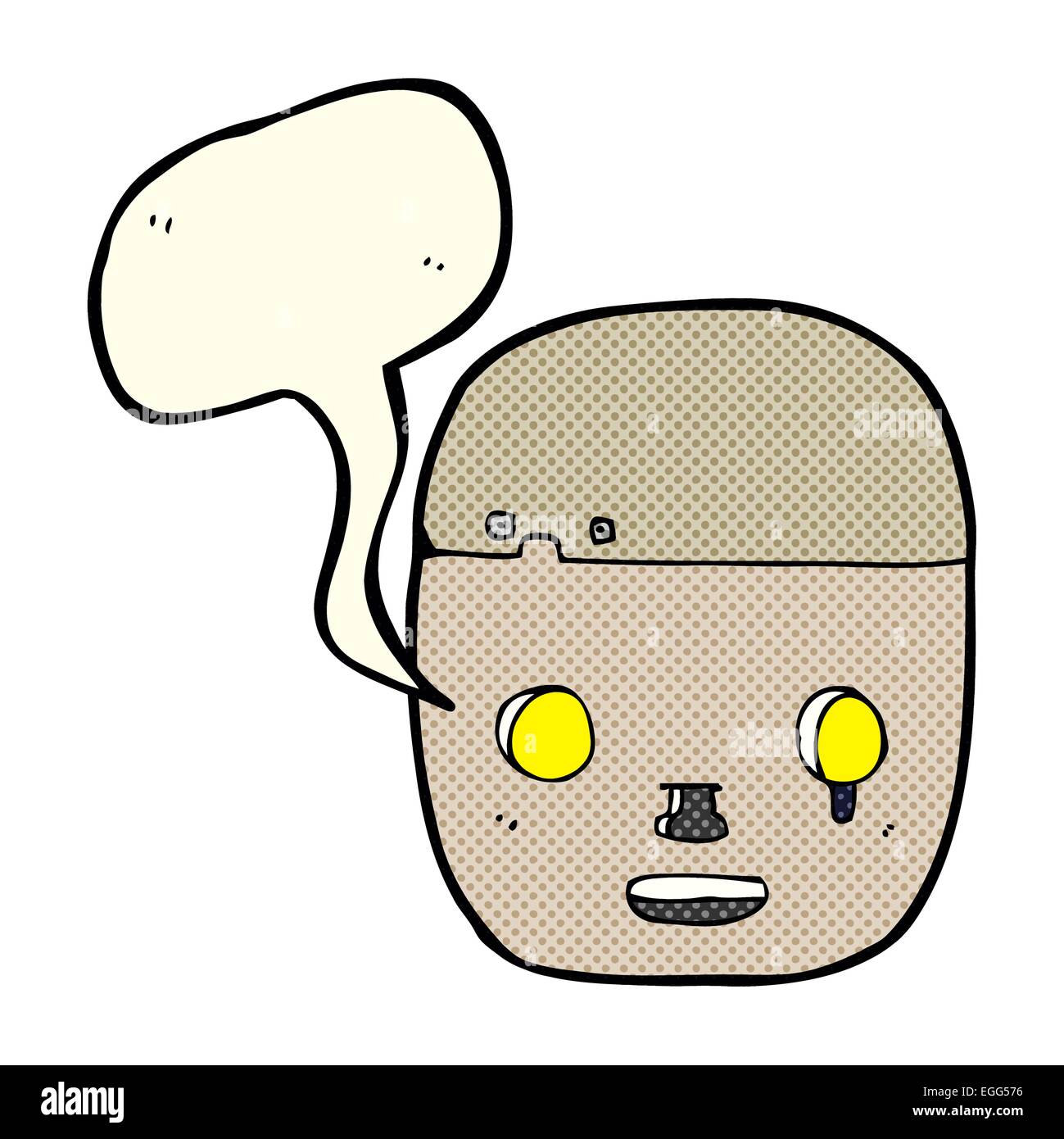 cartoon robot head with speech bubble Stock Vector Image & Art - Alamy