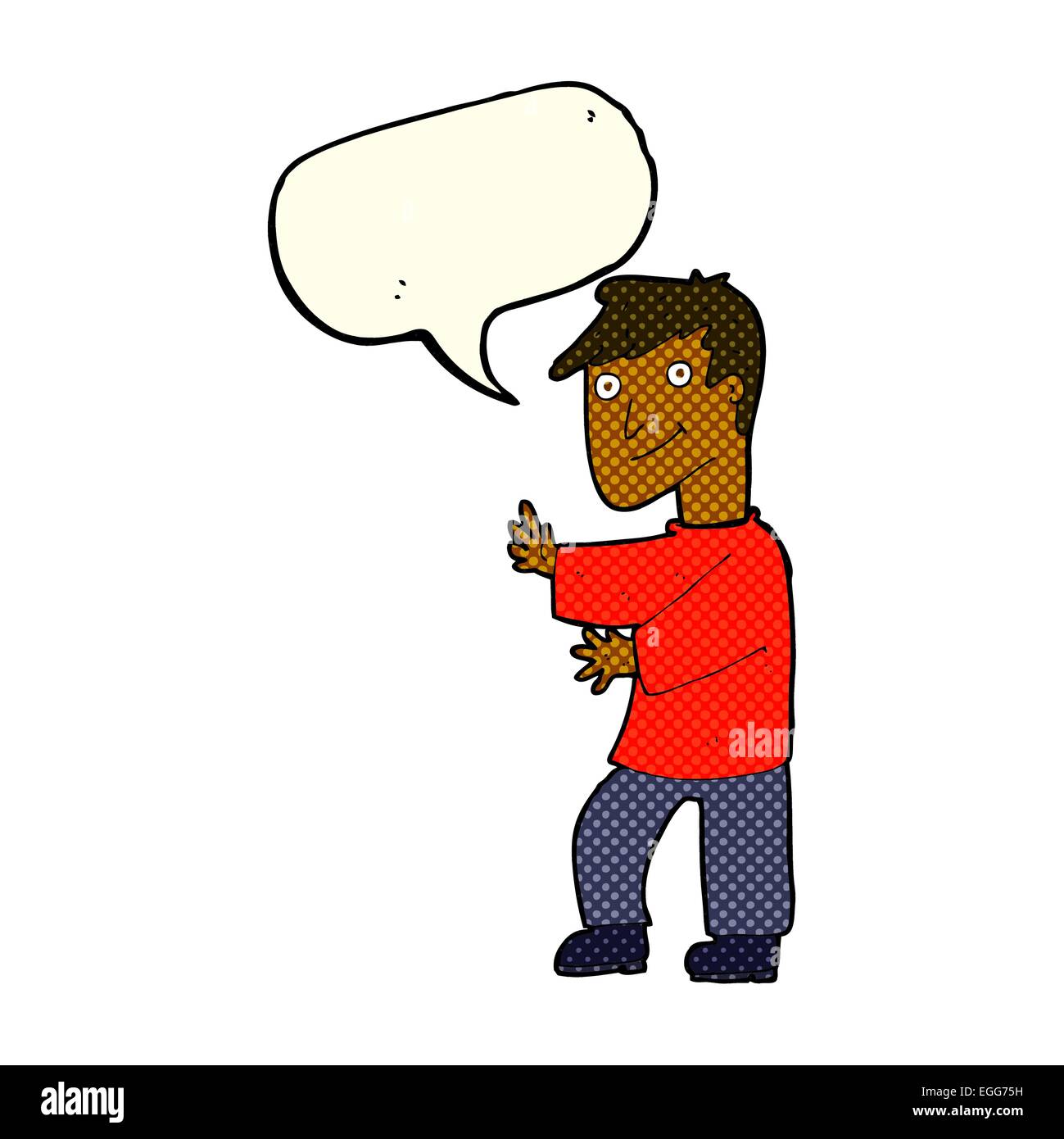 cartoon happy man with speech bubble Stock Vector Image & Art - Alamy