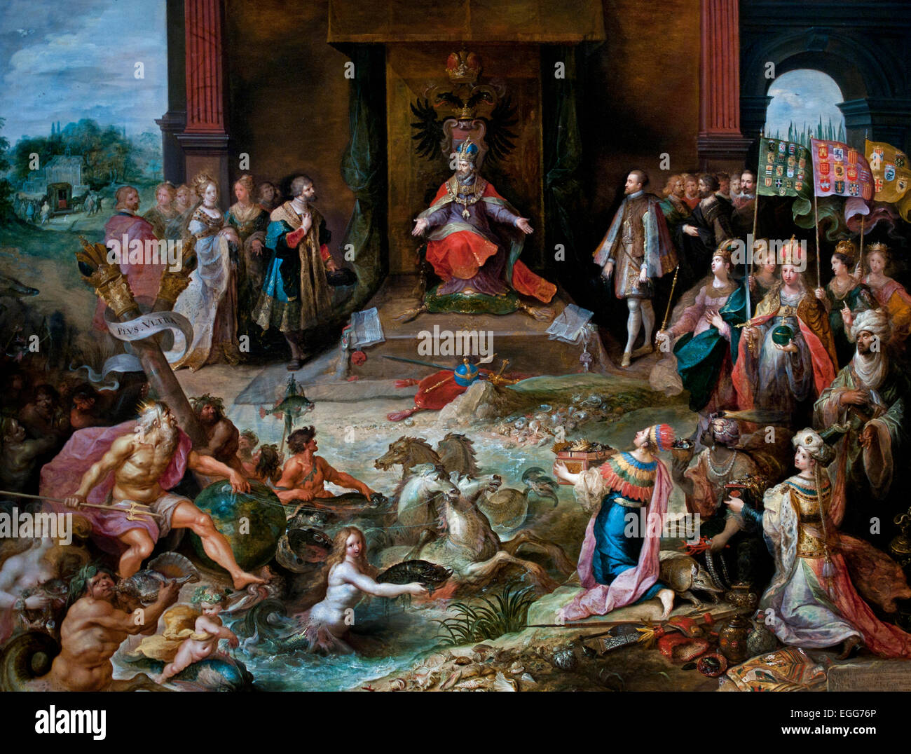 Allegory on the Abdication of Emperor Charles V in Brussels 1630 Frans Francken  1581 - 1642 Flemish Belgian Belgium ( detail ) Stock Photo