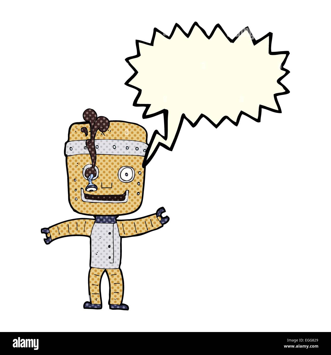 cartoon funny old robot with speech bubble Stock Vector Image & Art - Alamy