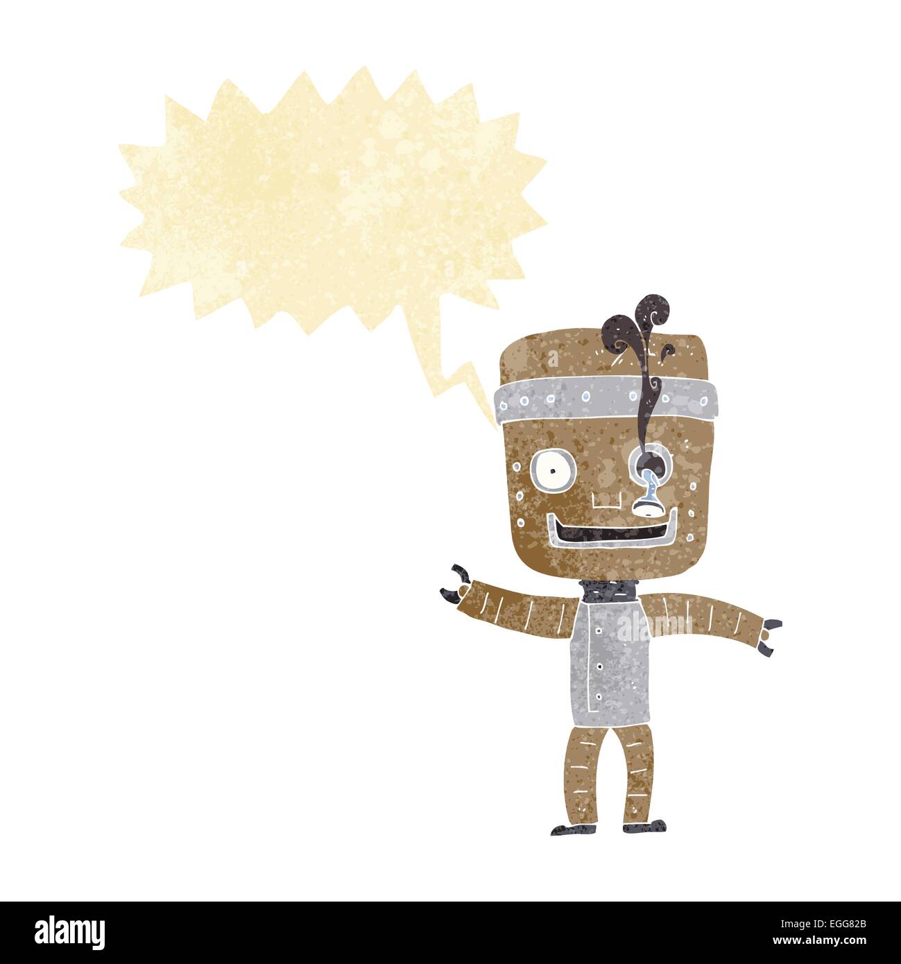 cartoon funny old robot with speech bubble Stock Vector Image & Art - Alamy