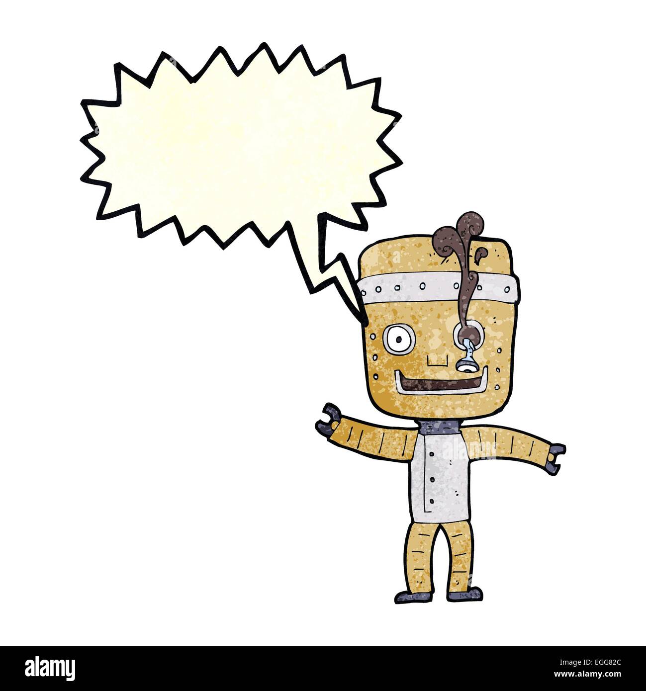 cartoon funny old robot with speech bubble Stock Vector Image & Art - Alamy