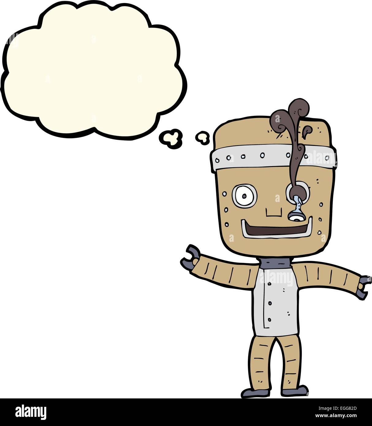 cartoon funny old robot with thought bubble Stock Vector Image & Art ...