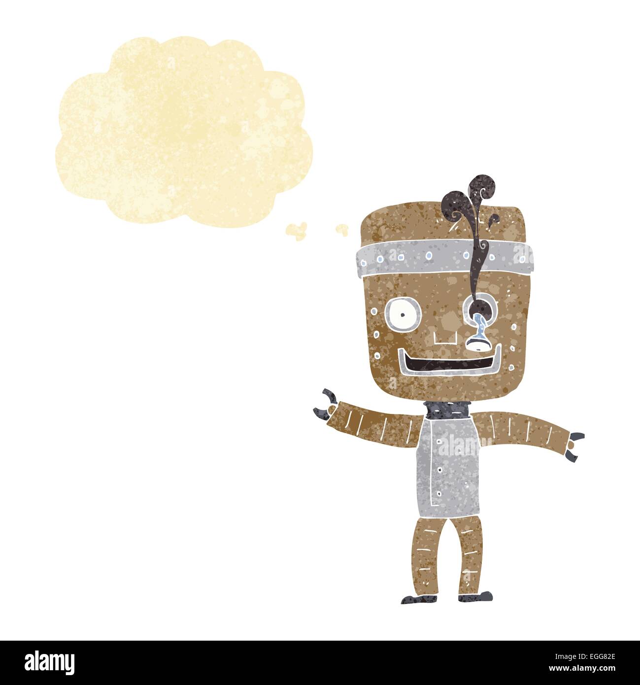 cartoon funny old robot with thought bubble Stock Vector Image & Art ...