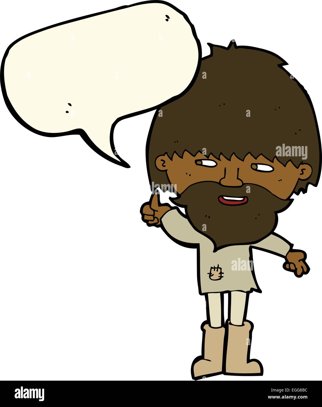 cartoon hippie man in wellington boots with speech bubble Stock Vector ...