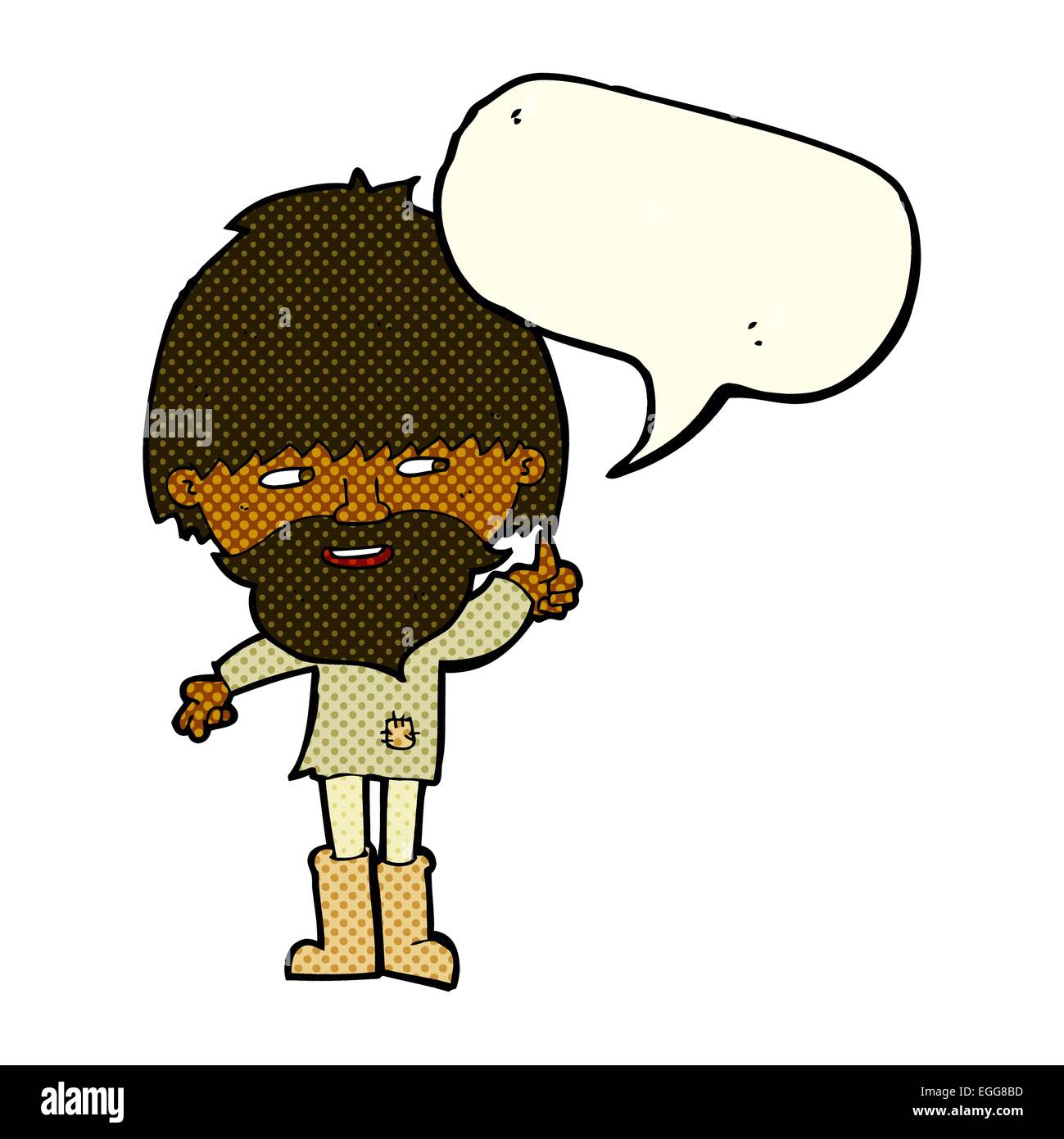 cartoon hippie man in wellington boots with speech bubble Stock Vector ...