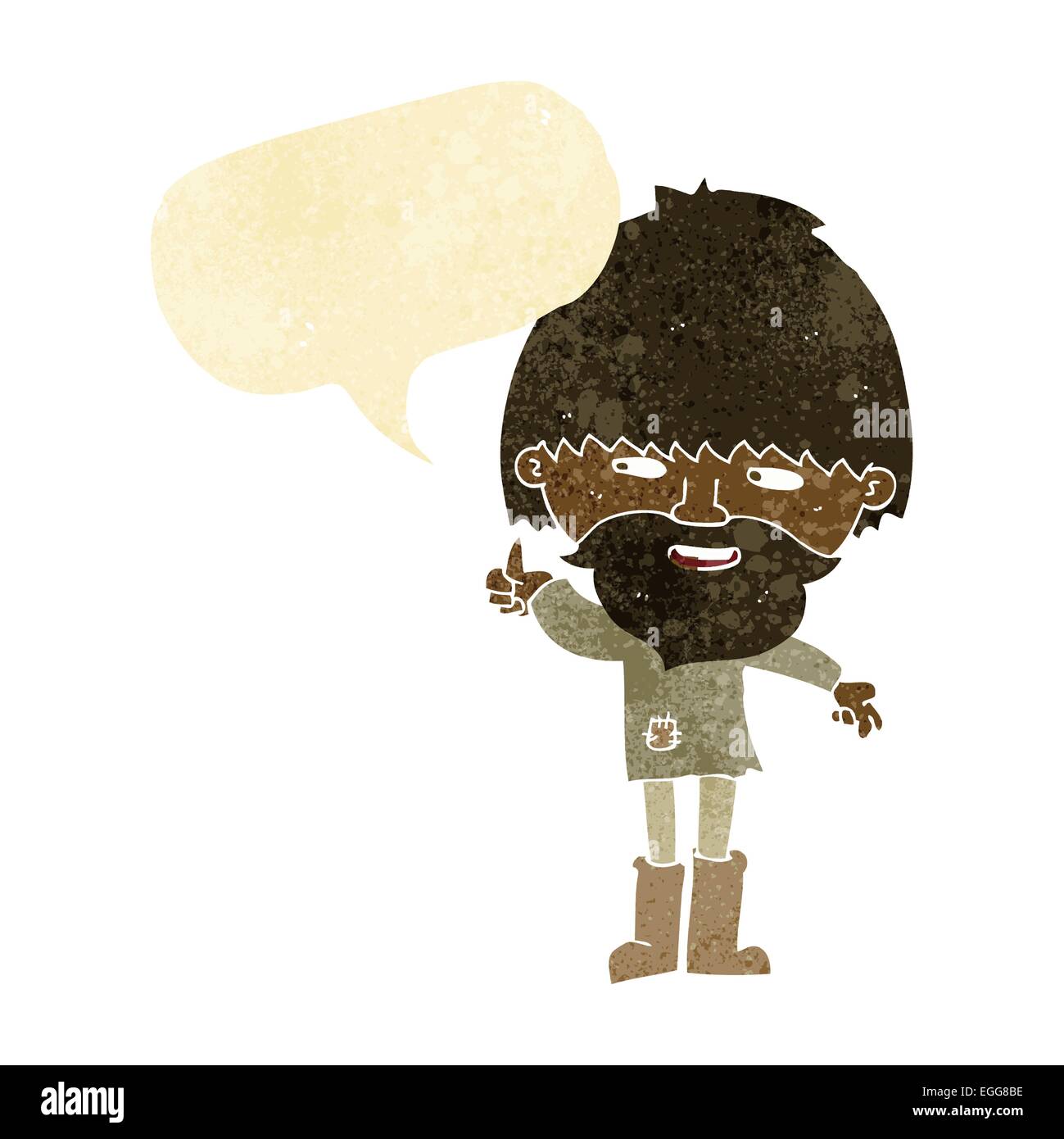 cartoon hippie man in wellington boots with speech bubble Stock Vector ...