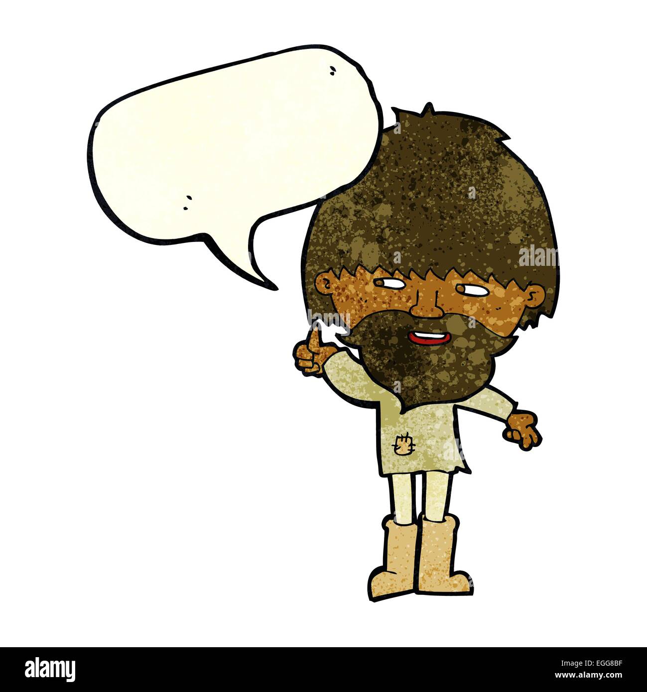 cartoon hippie man in wellington boots with speech bubble Stock Vector ...