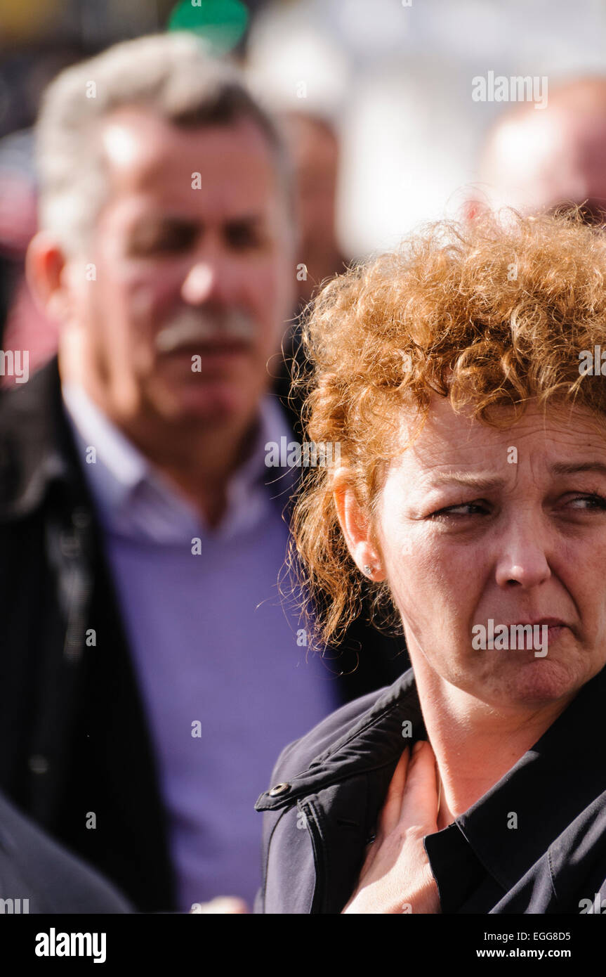 26th August 2012. Belfast, Northern Ireland - Sinn Fein's Caral Ni Cullain and SDLP's Alban Maguinness in North Belfast Stock Photo