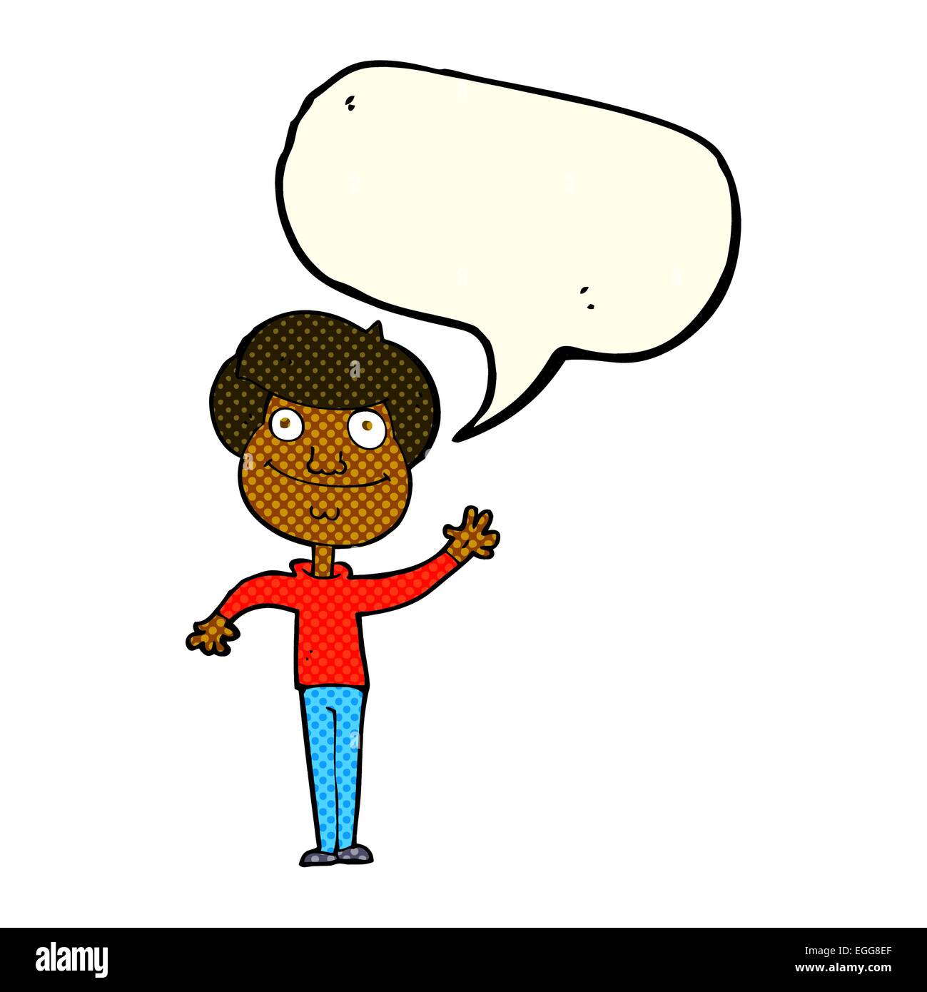 cartoon happy man waving with speech bubble Stock Vector Image & Art ...