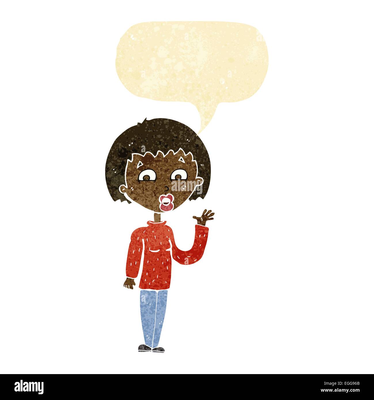 cartoon woman waving with speech bubble Stock Vector Image & Art - Alamy