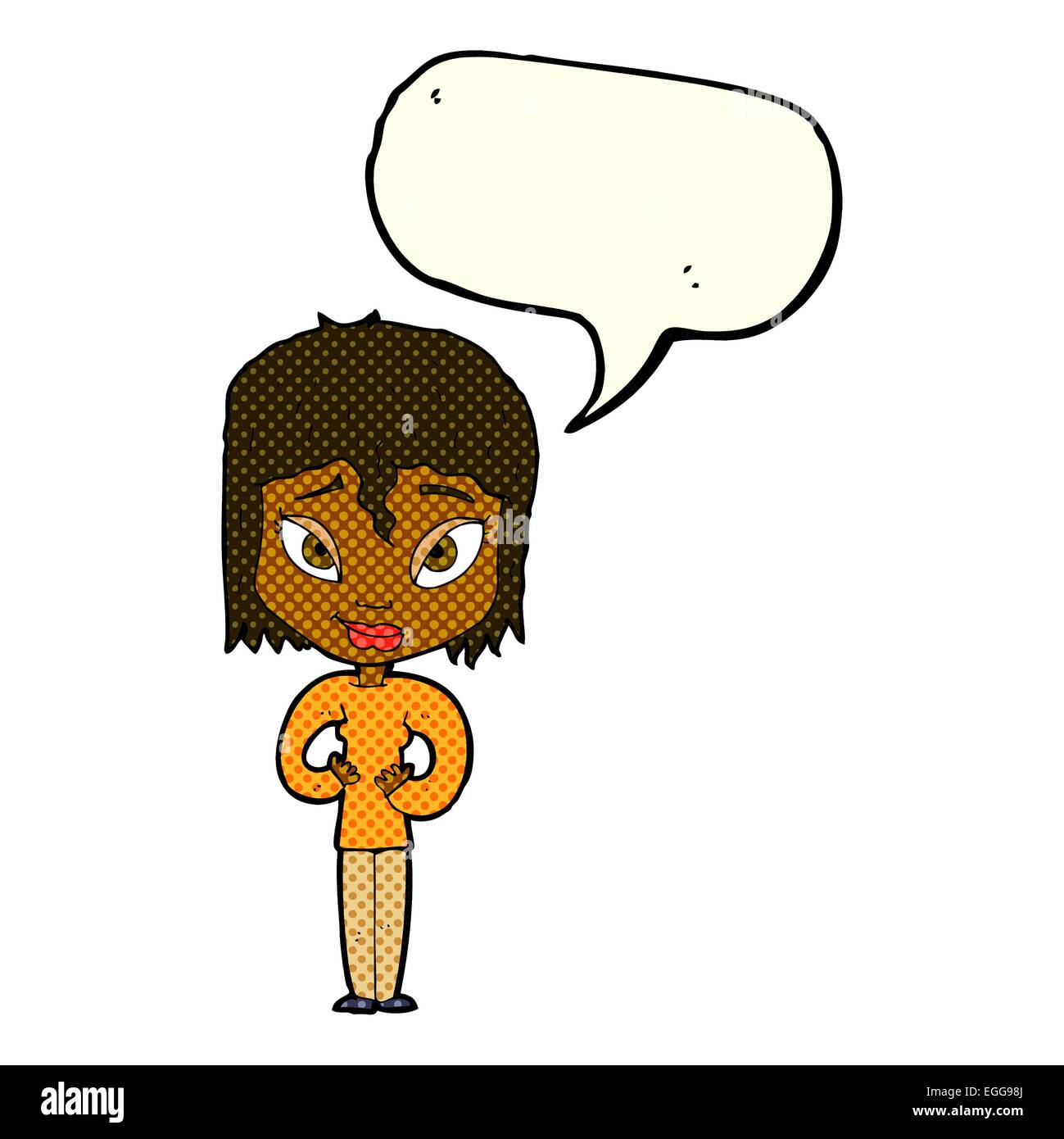 Cartoon satisfied woman bubble hi-res stock photography and images - Alamy