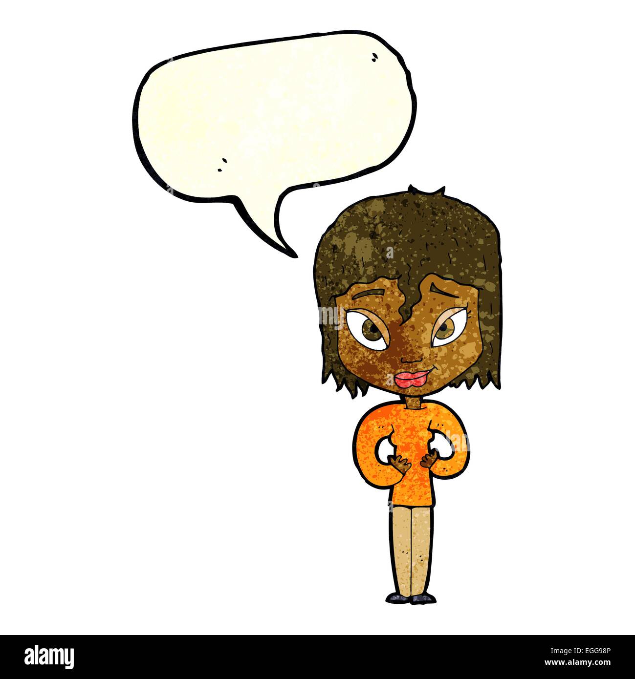 Cartoon satisfied woman bubble hi-res stock photography and images - Alamy