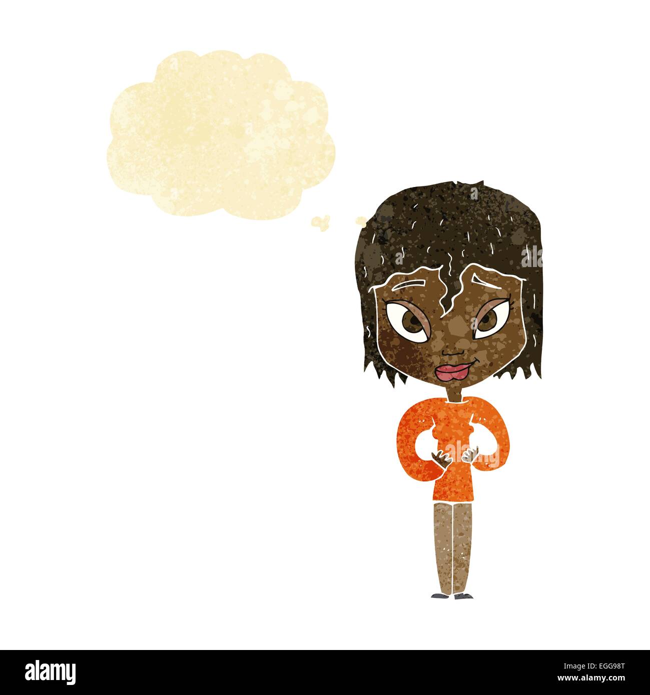 Cartoon satisfied woman bubble hi-res stock photography and images - Alamy