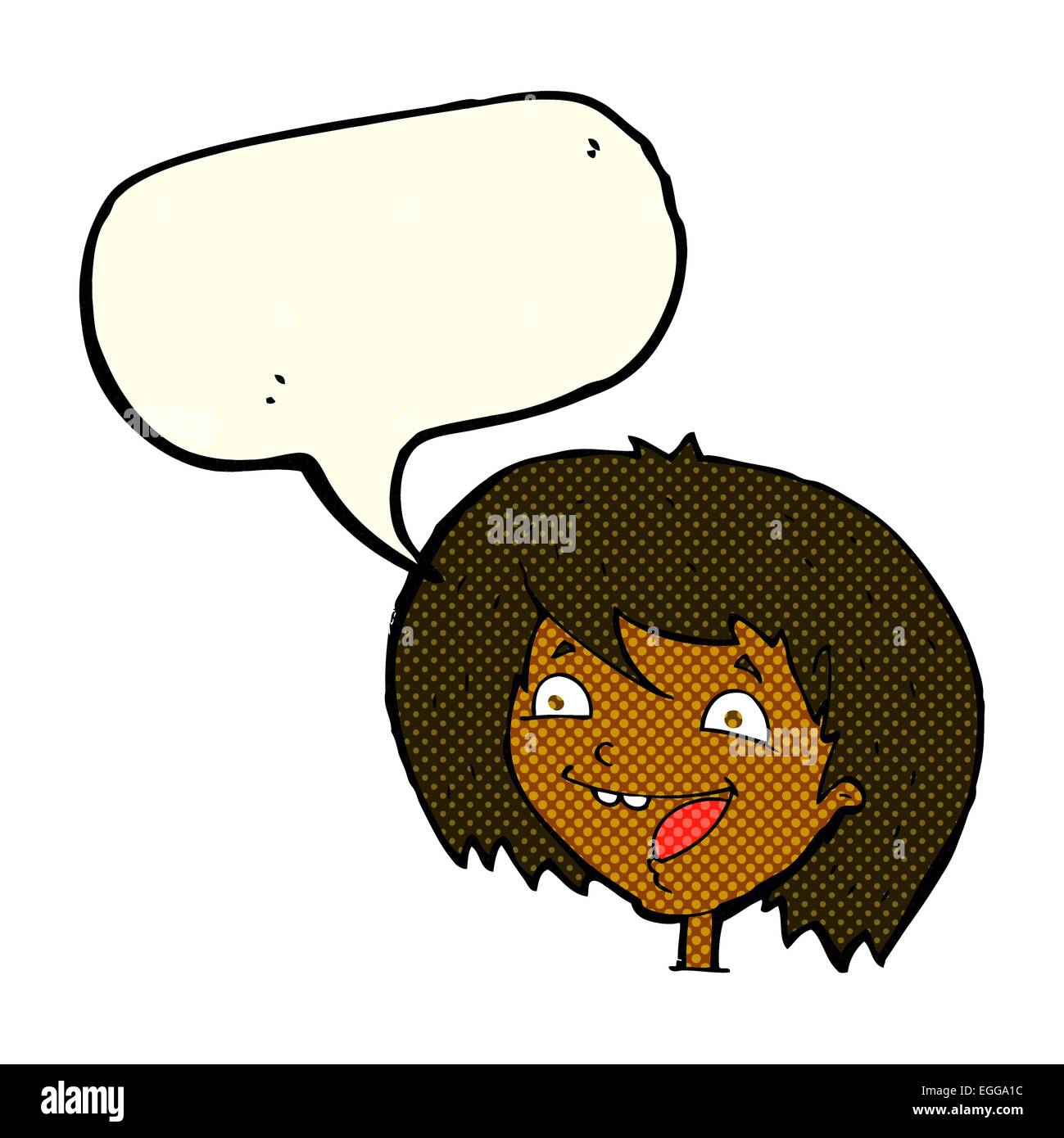cartoon happy girl with speech bubble Stock Vector Image & Art - Alamy