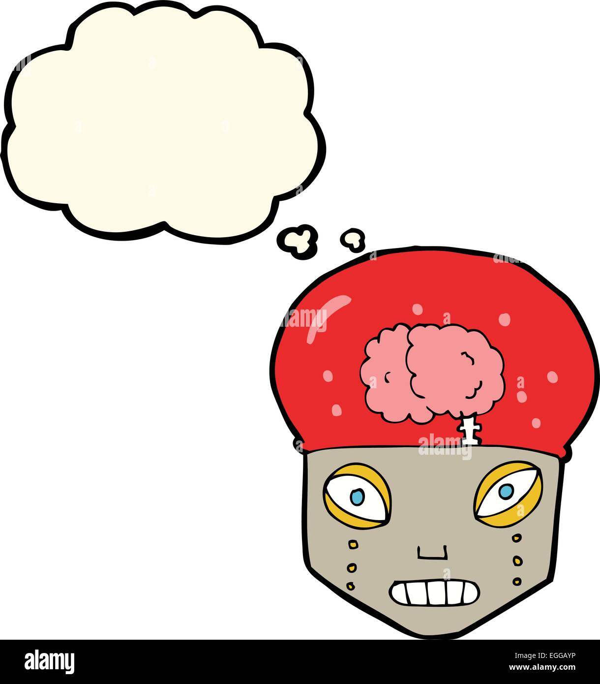 cartoon spooky robot head with thought bubble Stock Vector Image & Art ...