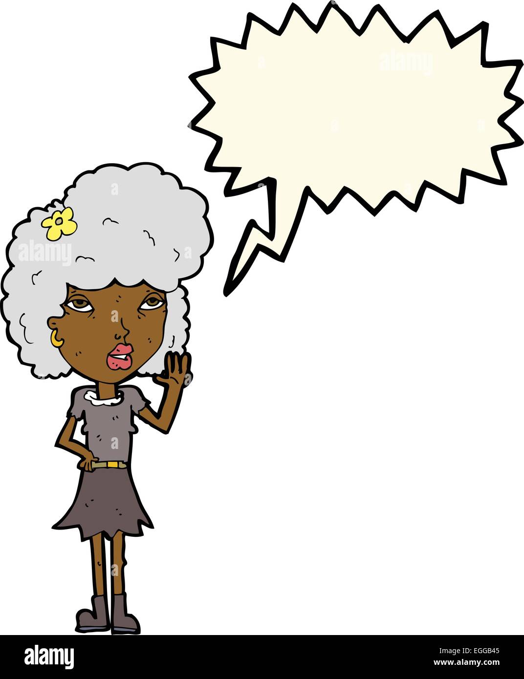 cartoon woman waving with speech bubble Stock Vector Image & Art - Alamy