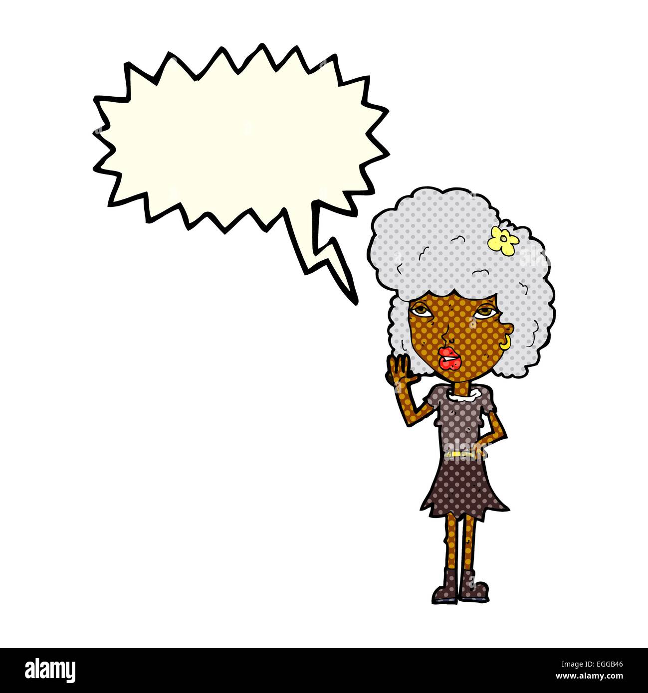 cartoon woman waving with speech bubble Stock Vector Image & Art - Alamy