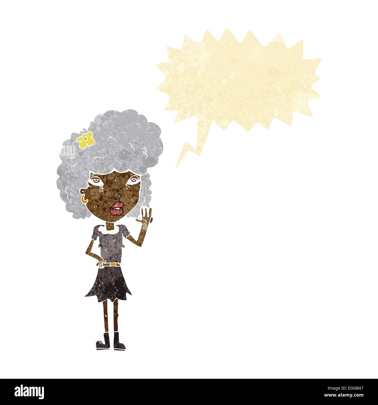 cartoon woman waving with speech bubble Stock Vector Image & Art - Alamy