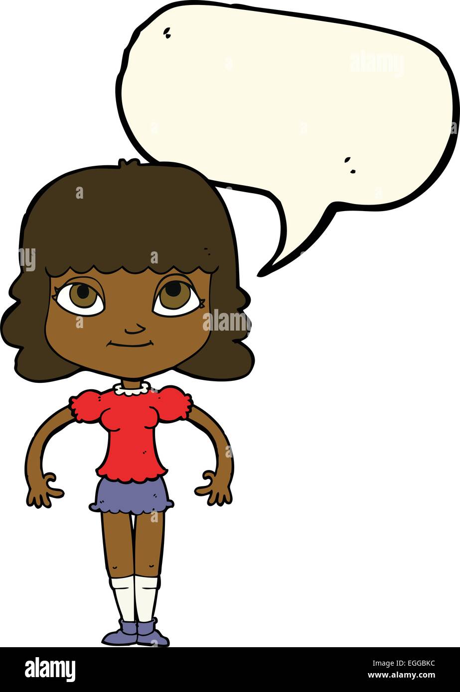 cartoon girl with speech bubble Stock Vector Image & Art - Alamy