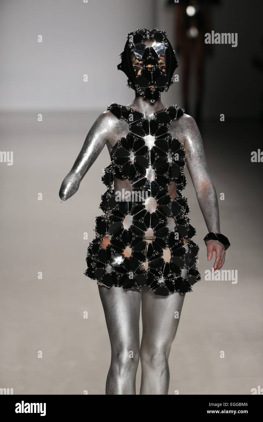 A model walks the runway wearing Antonio Urzi collection at the