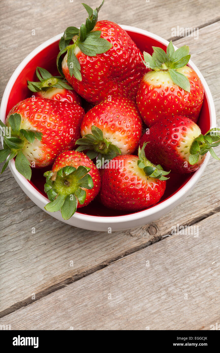 Strawberry fruits bowl. Stock Photo