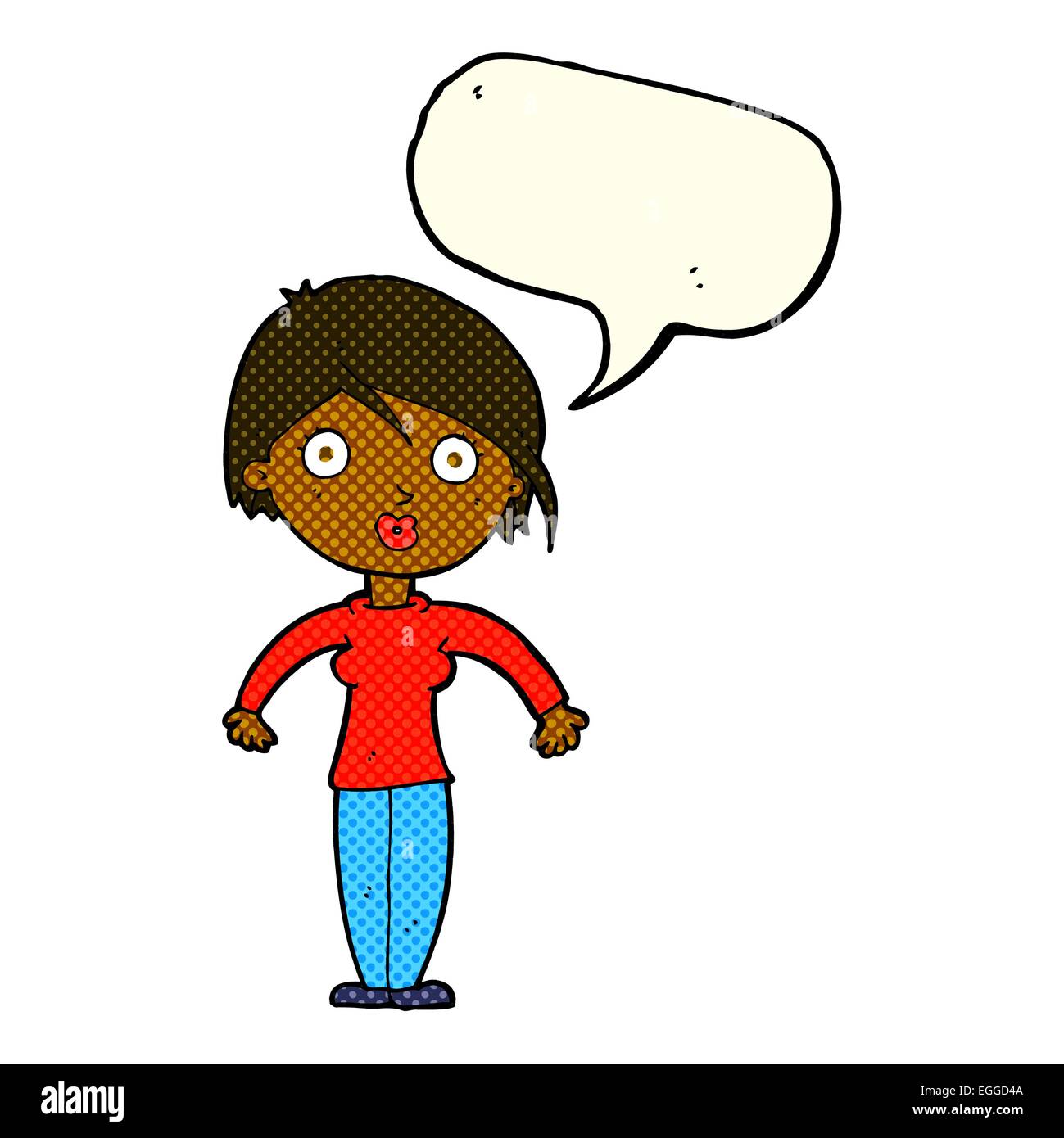 cartoon surprised woman with speech bubble Stock Vector Image & Art - Alamy